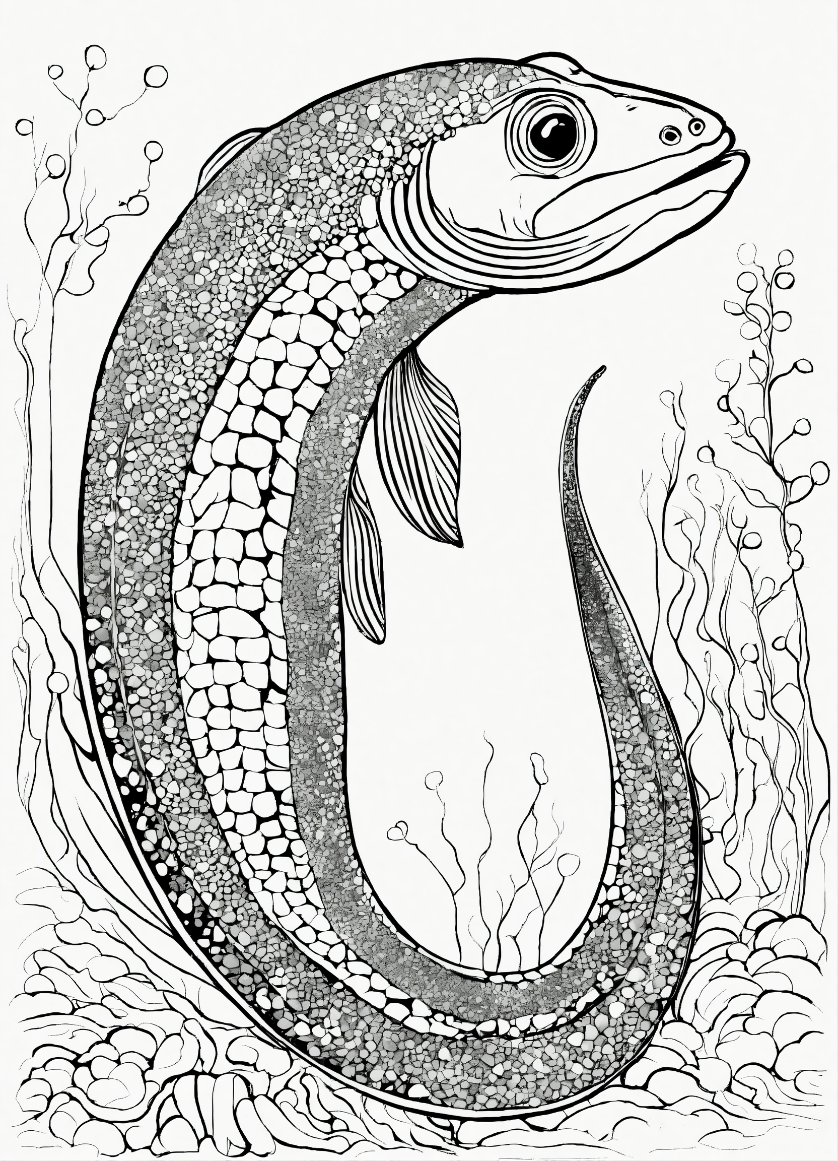 Lexica - Extremely simple image. Ethereal Eel. cartoon style. black and ...