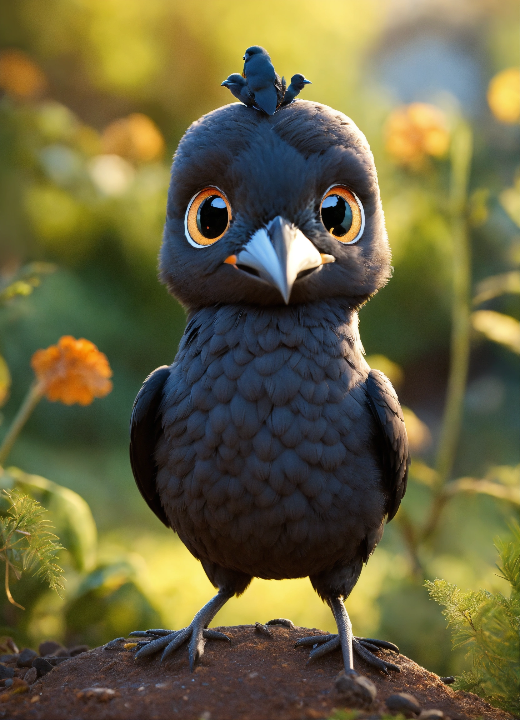 Lexica - Create a cute and cute baby crow with cute eyes, looking in ...