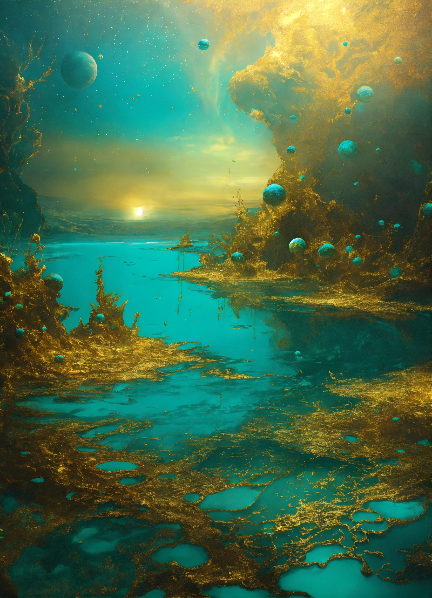 Lexica - Plasma, surreal, turquoise, metallic, gold, ocean, alien ...