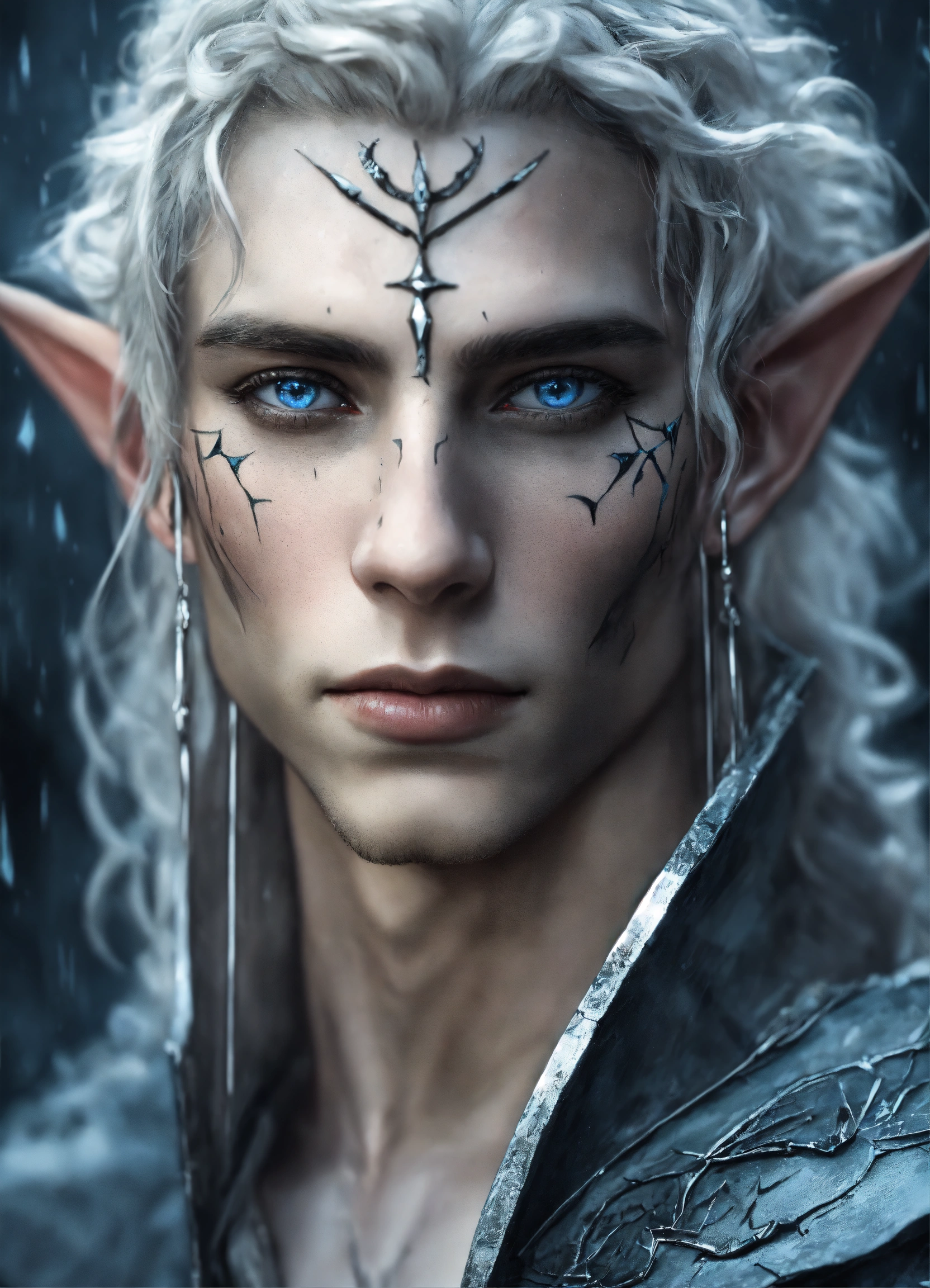 Lexica - Fantasy portrait of a ash-grey skinned elf, masculine ...