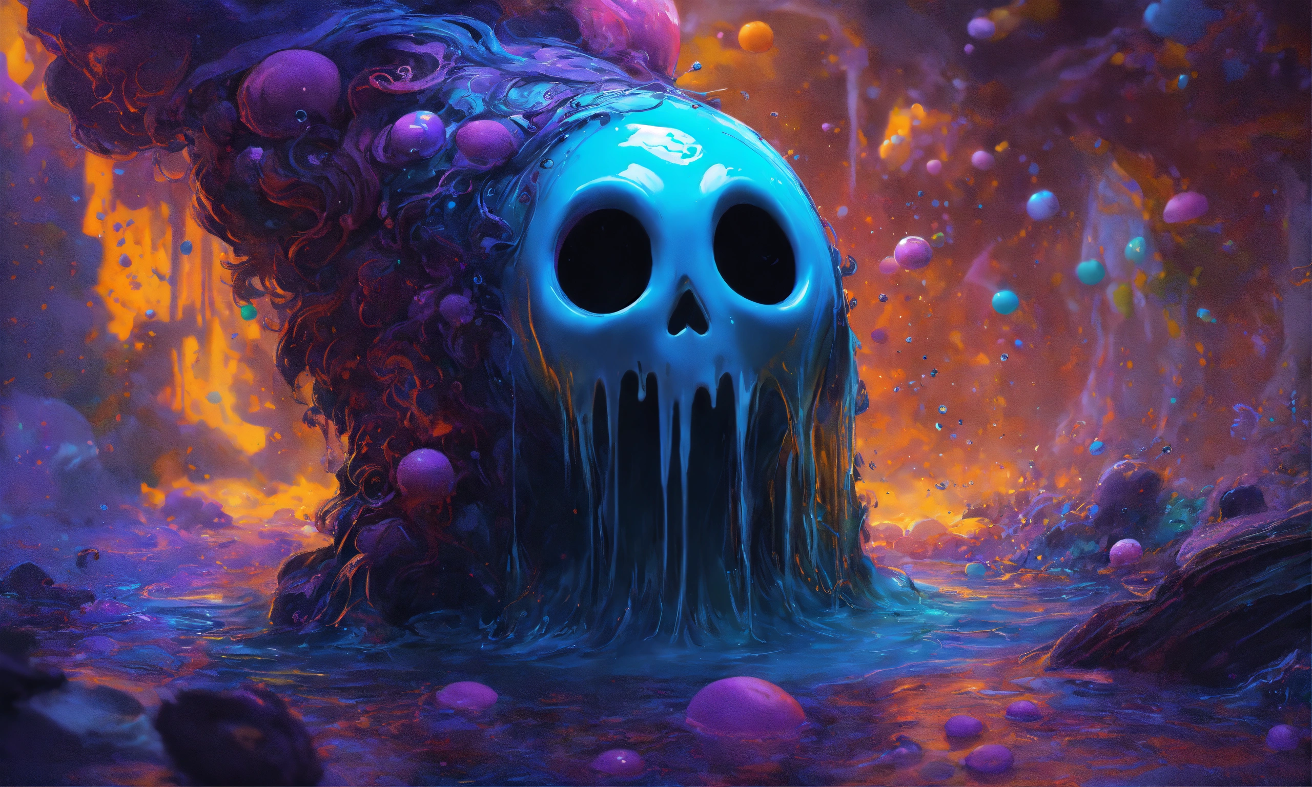 Lexica - Splash art, a quirky liquid portrait of a hauntingly beautiful ...