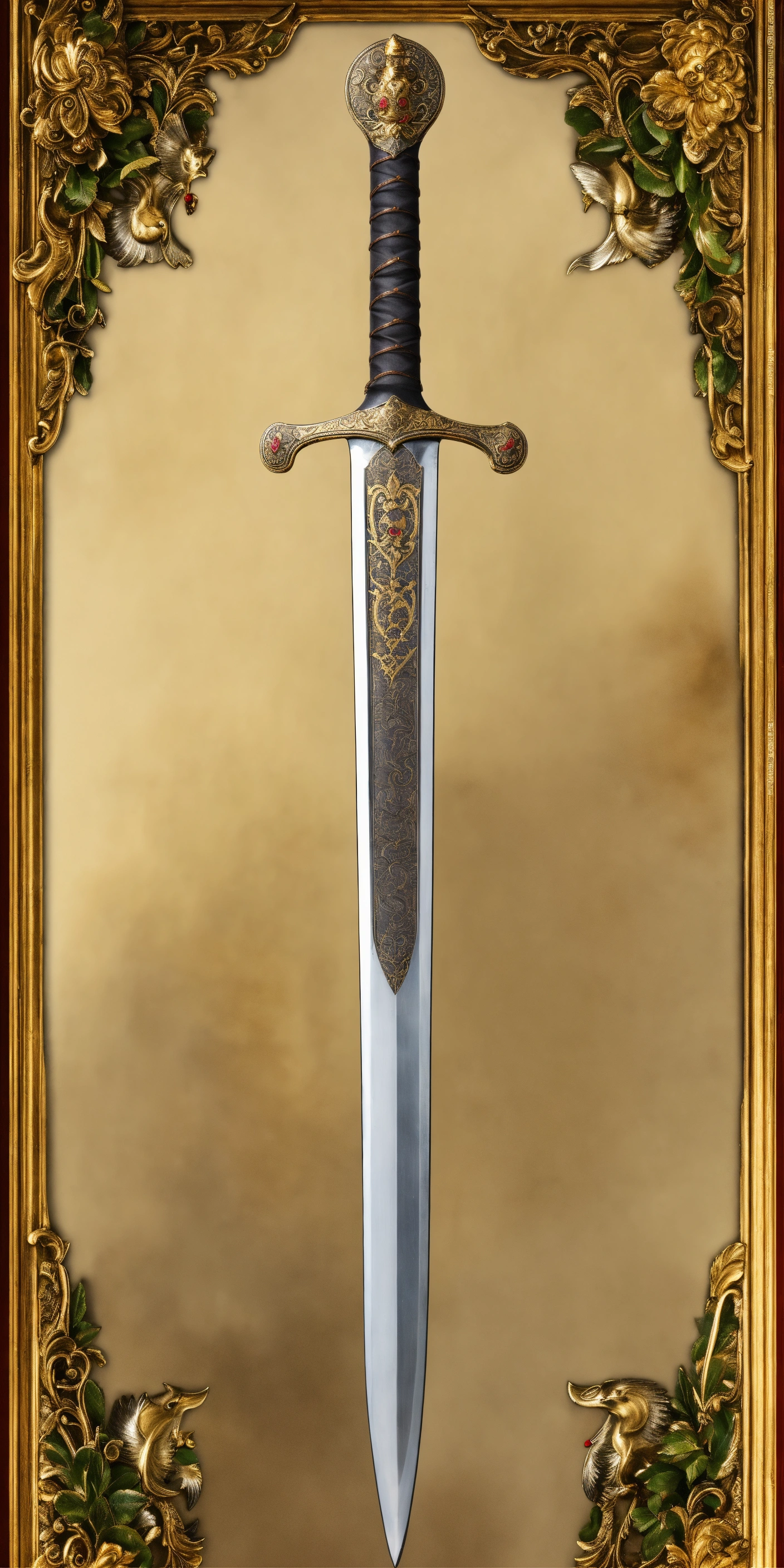 Lexica - Richly decorated long longsword, ultra realistic, very detailled