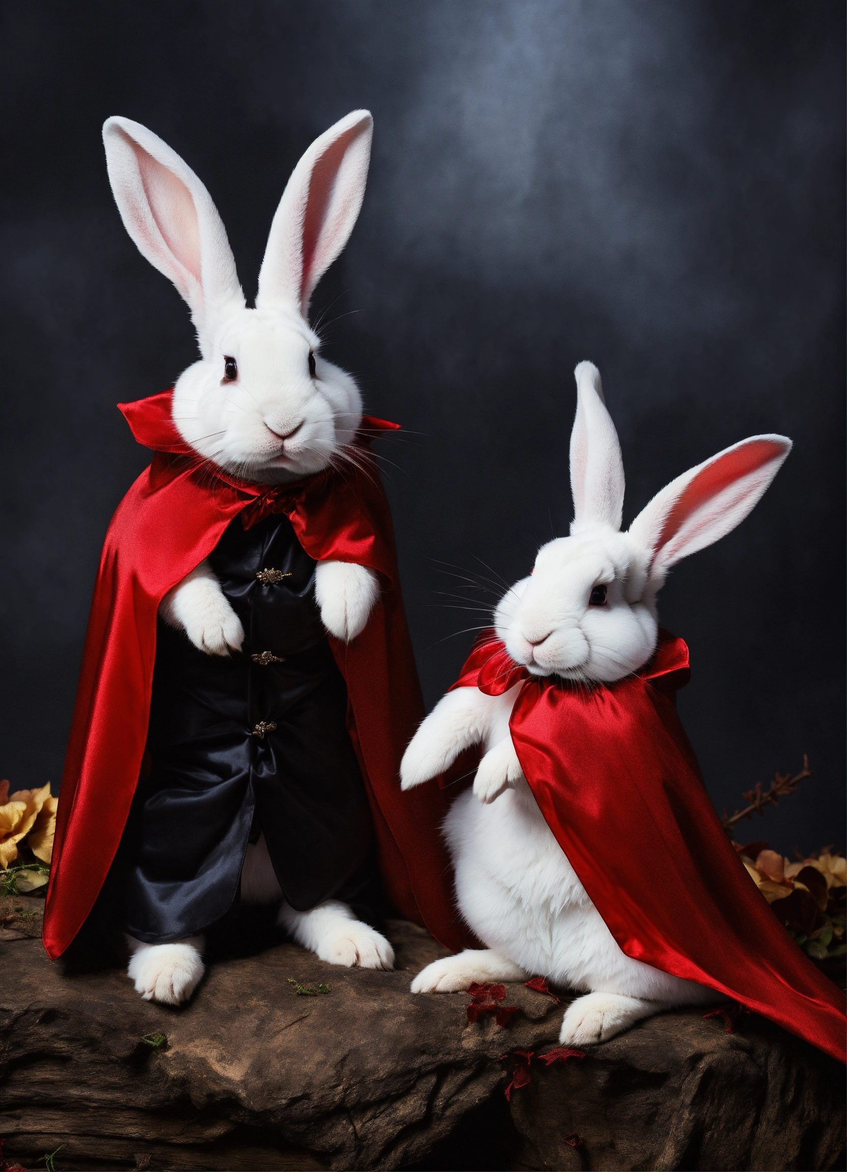 Lexica - Rabbits dressed as vampires.