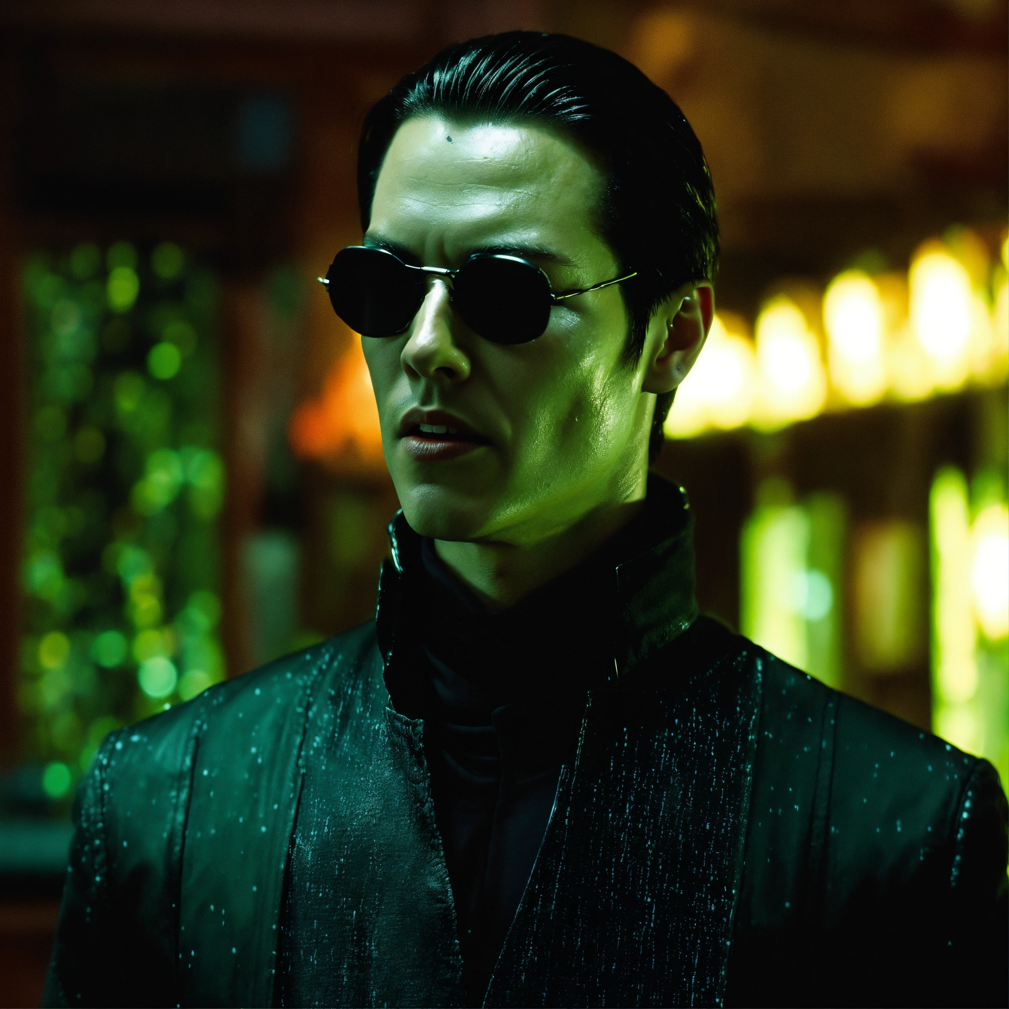 Lexica - Neo from the matrix is frozen, he is calling on an ice phone