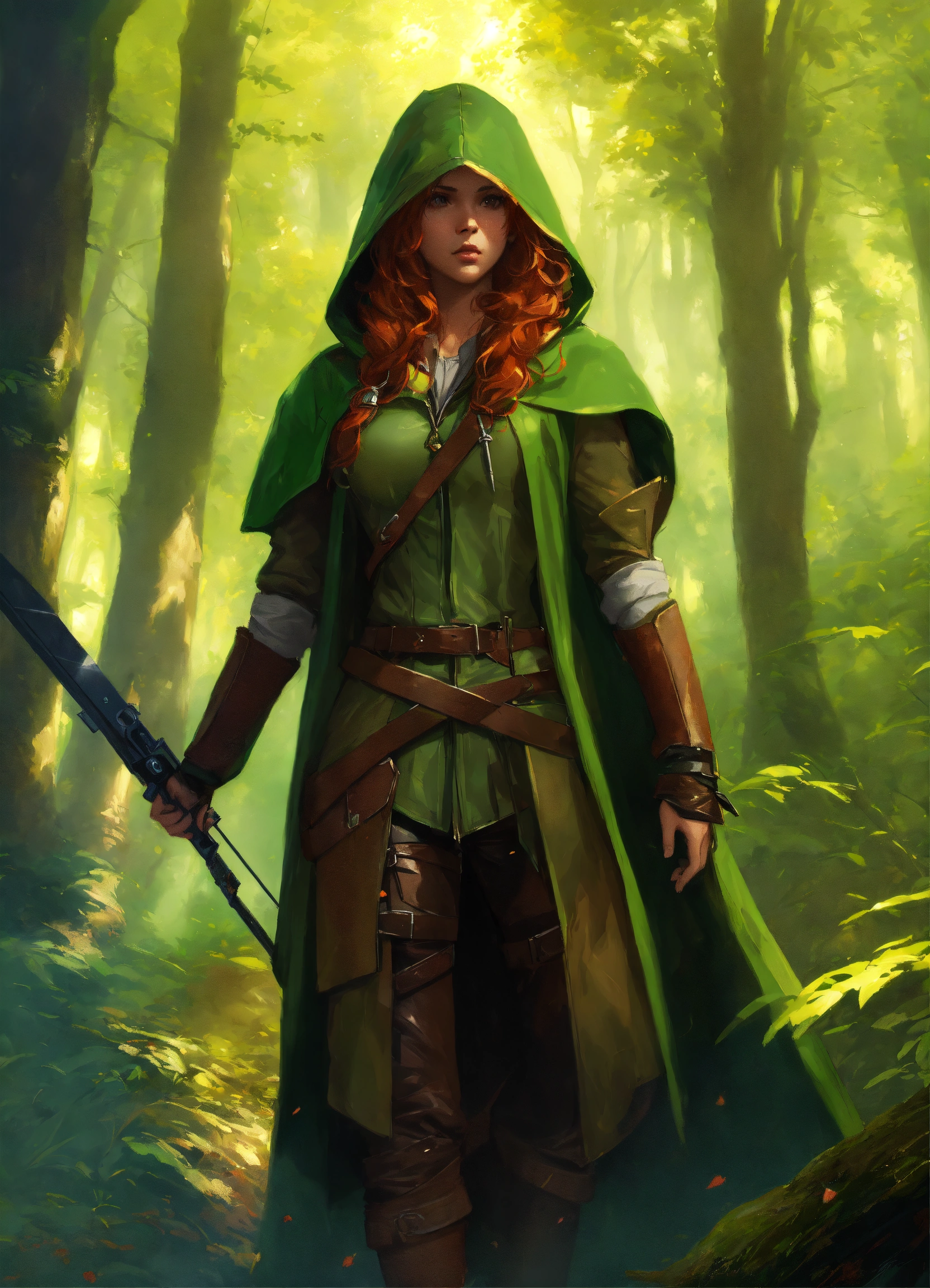 Lexica - Archer, red - haired long-legged, wearing leather trousers and ...