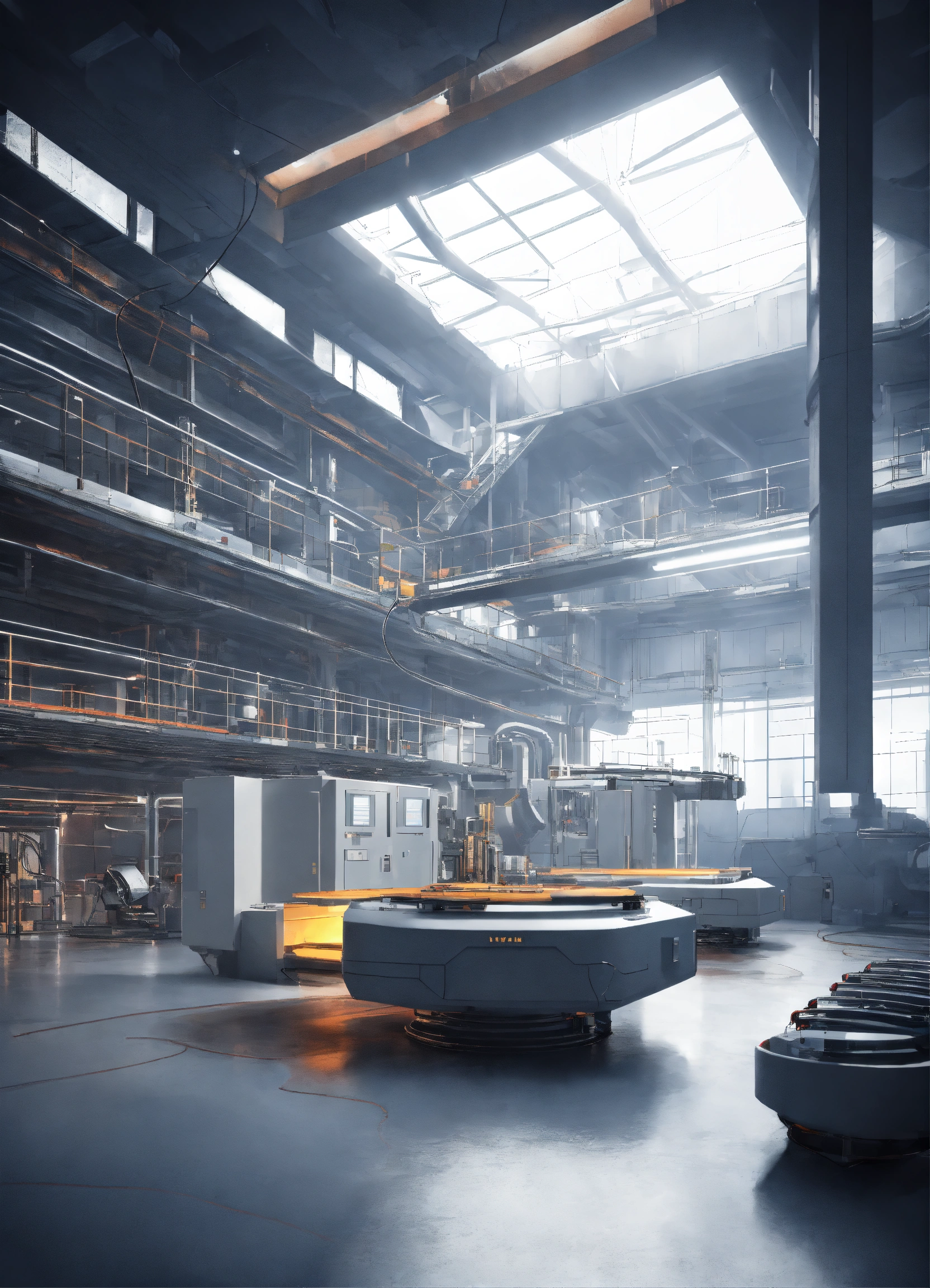 Lexica - Interior of a futuristic factory, design, render