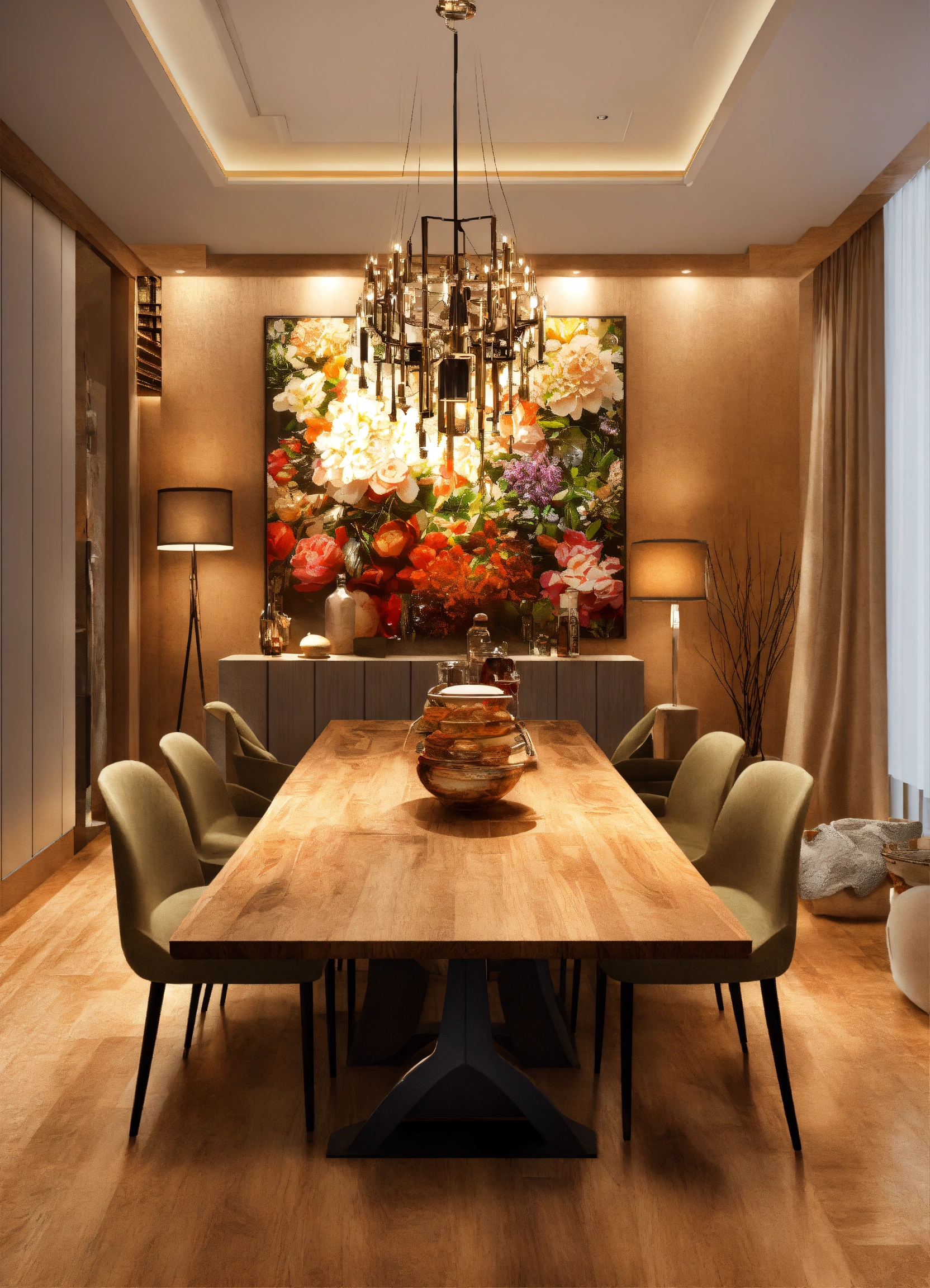 Lexica - Big design tAble dining room 3d art