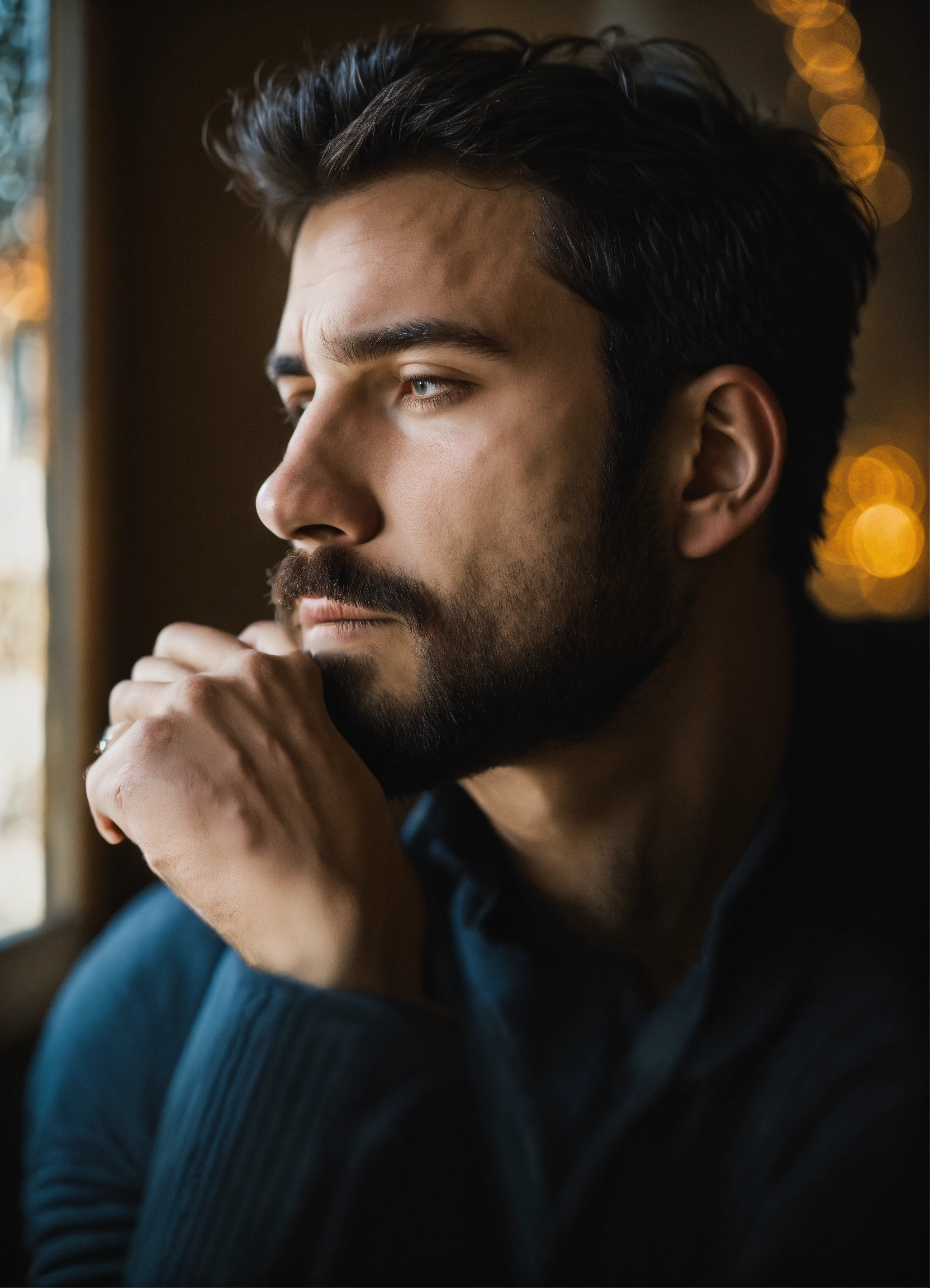 Lexica - Photo of a man deep in thoughts, artistic, contemplating ...