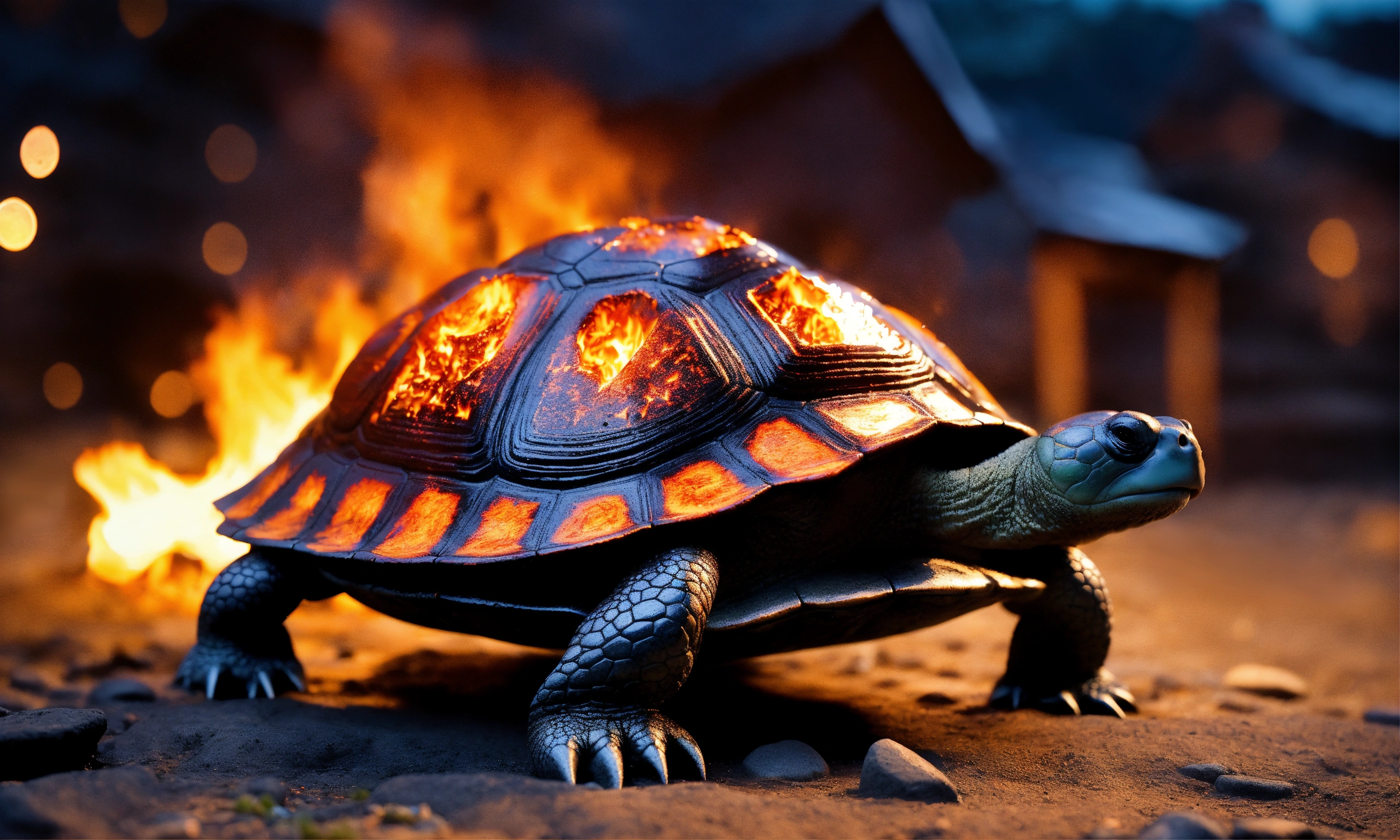 Lexica - Fire elemental turtle, a turtle made entirely of flames and ...