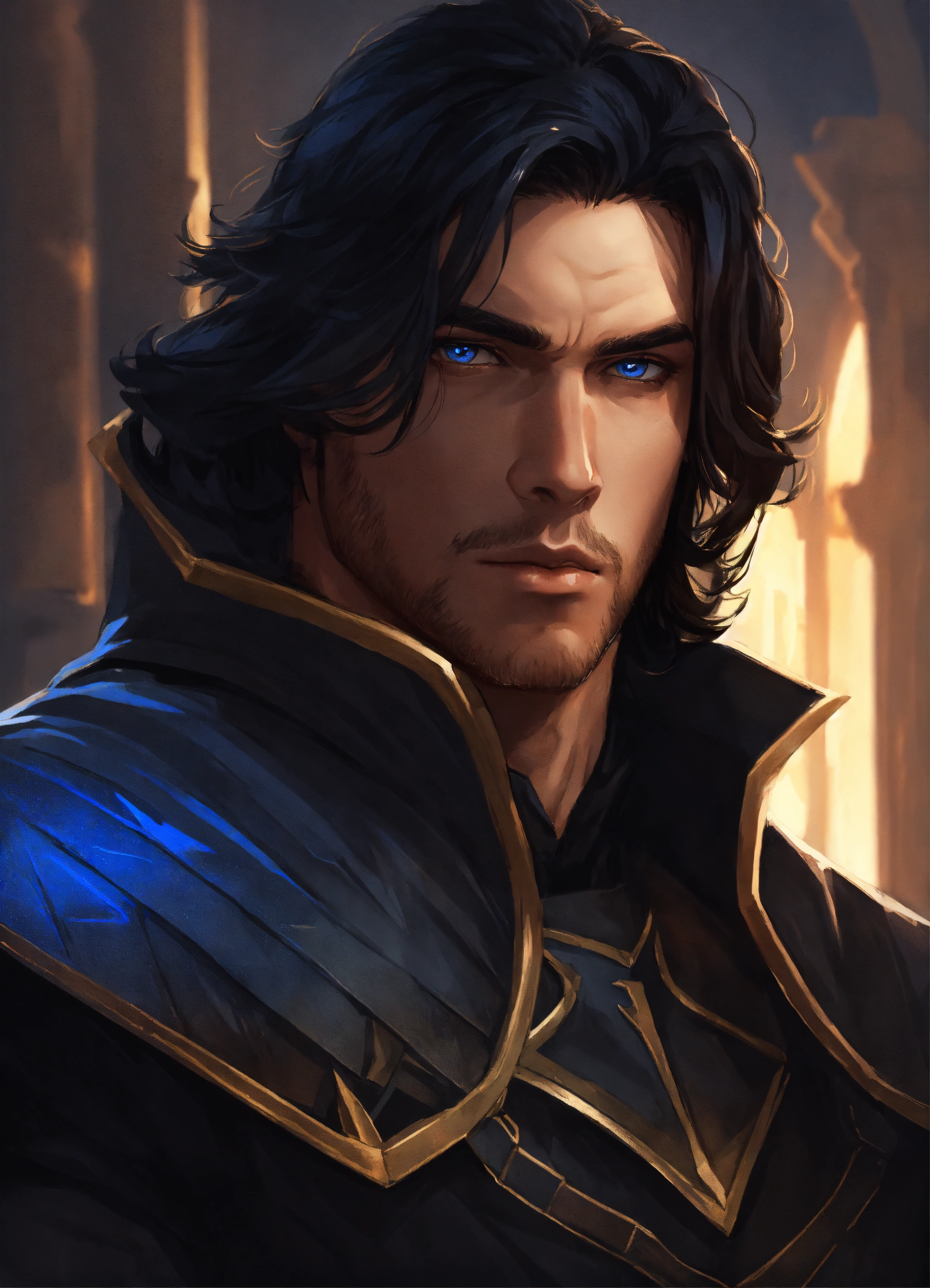 Lexica - Concept art of handsome man, manly, muscular, sexy, blue eyes ...