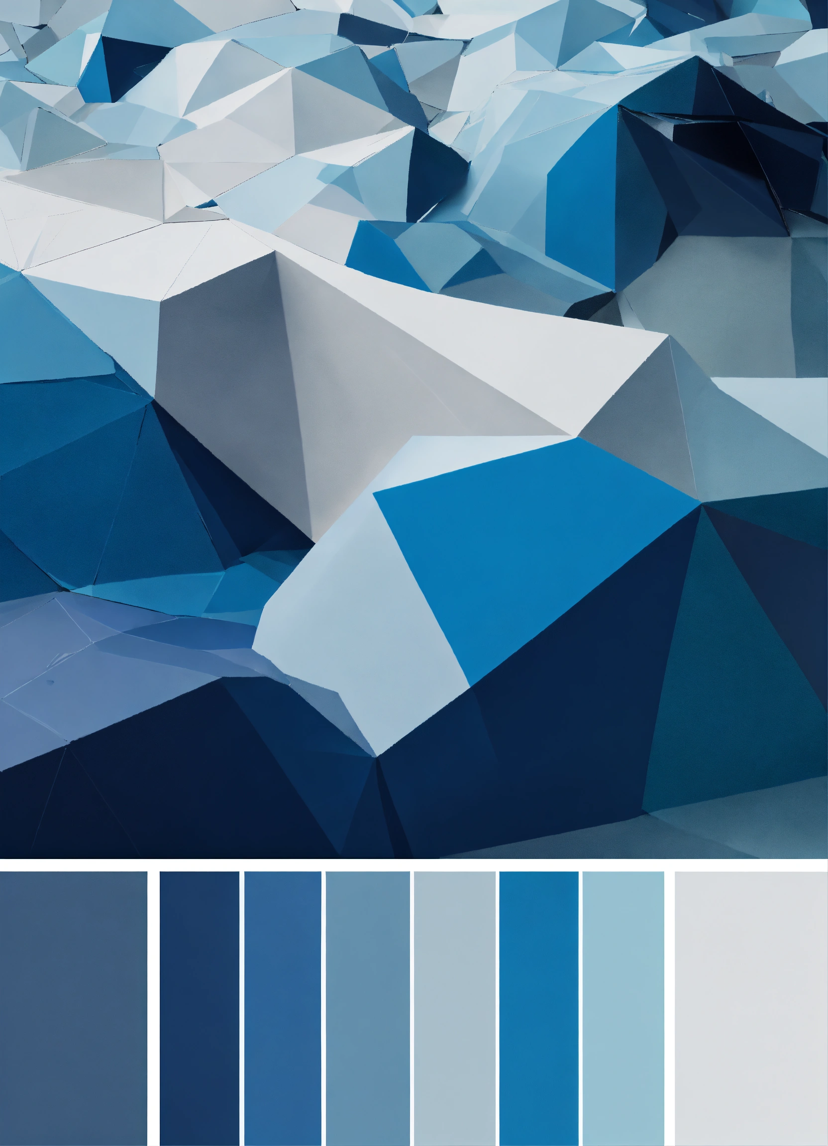 Lexica - Cold color palette, Distinct polygons, Small white gaps, blue ...