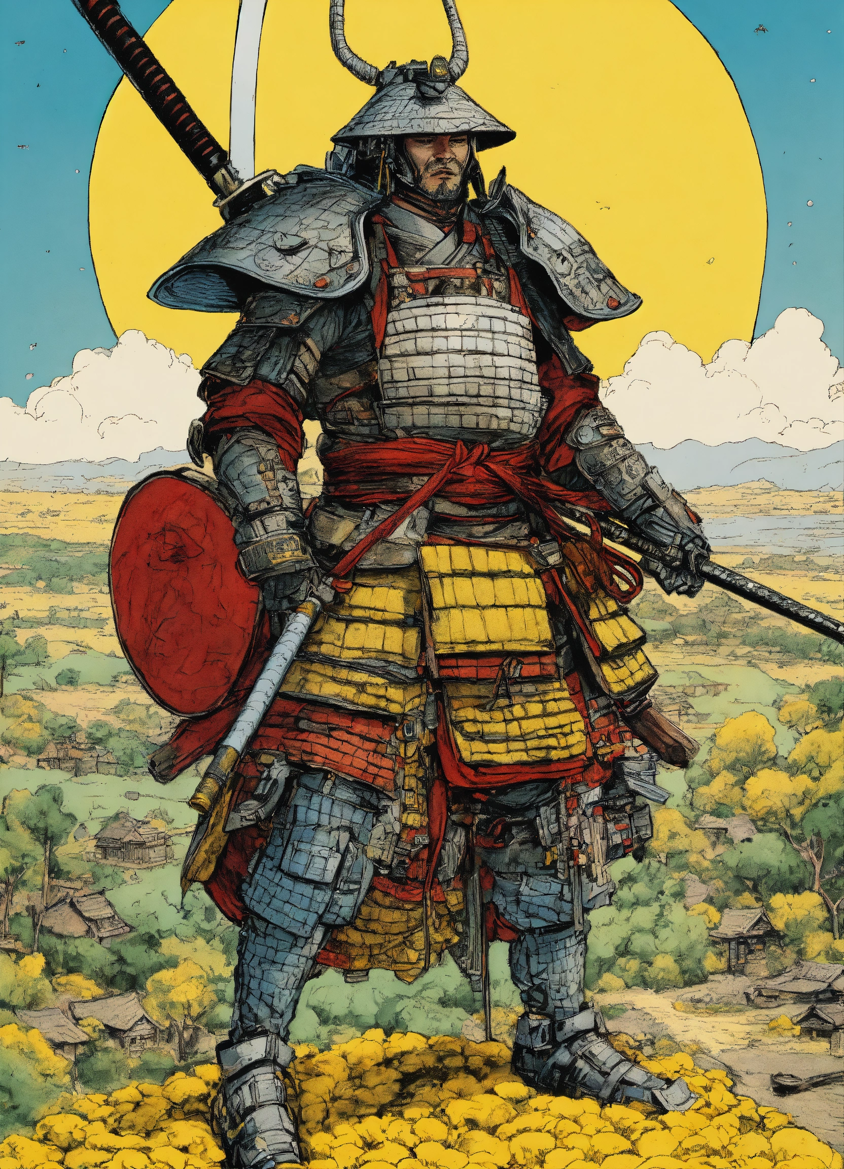 Lexica - Detailed pen and ink illustration of a samurai cyborg, by ...
