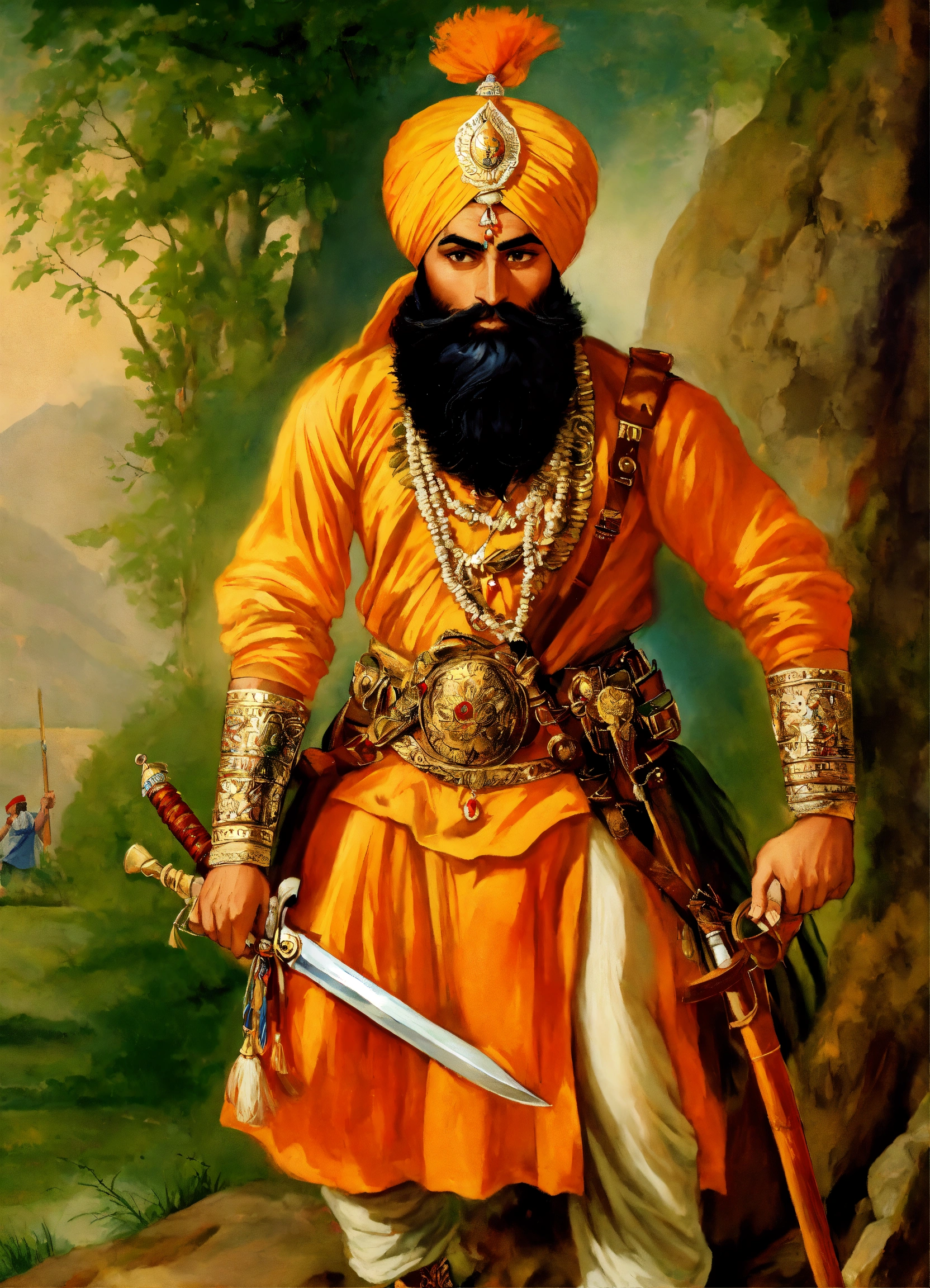 Lexica - Hari Singh Nalwa , sikh warrior , 7 feet Hight, war , fight ...
