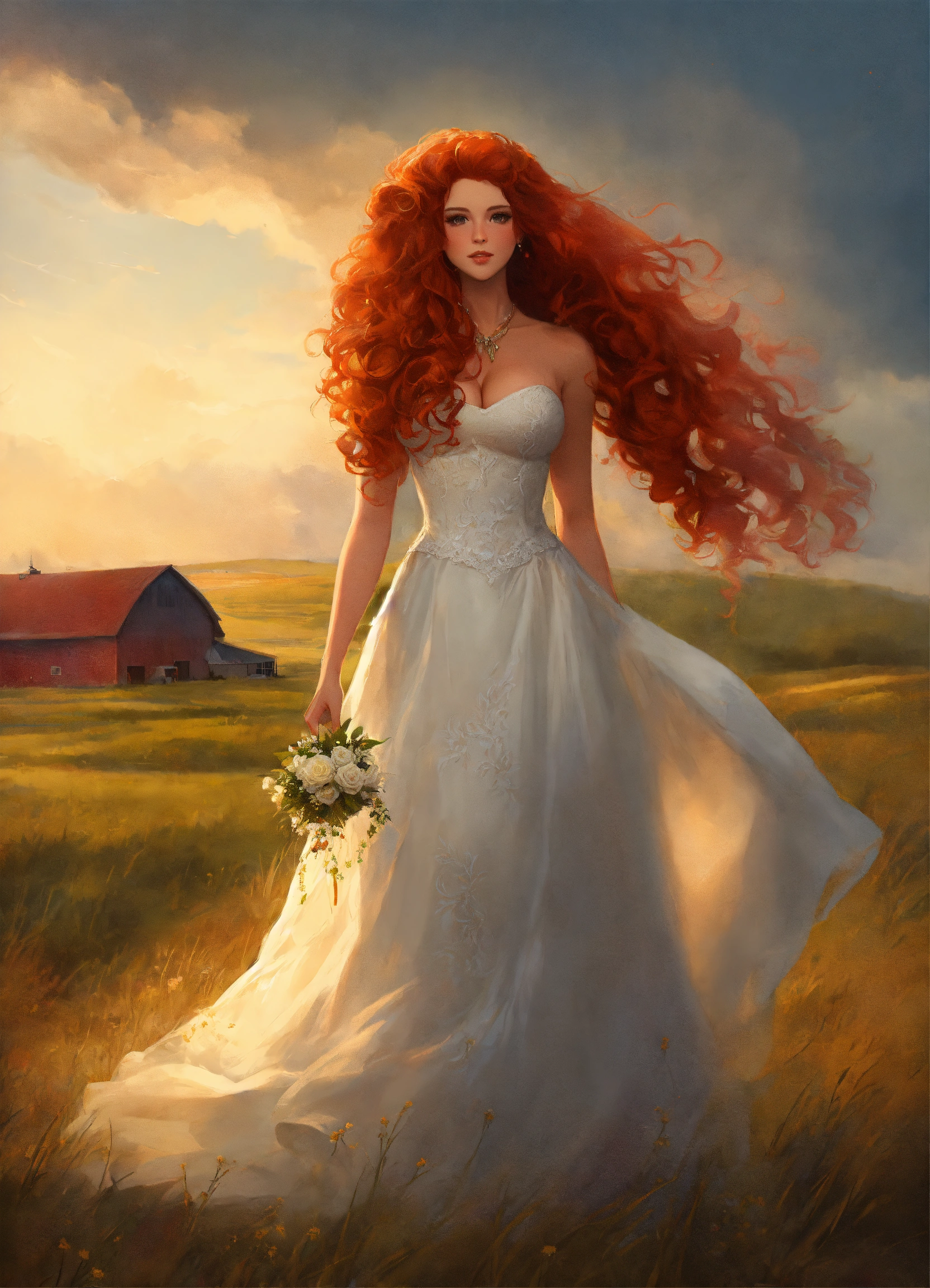 wedding dress red hair Beautiful Redhead Bride in Lace Dress Outdoors  Free Stock Photo