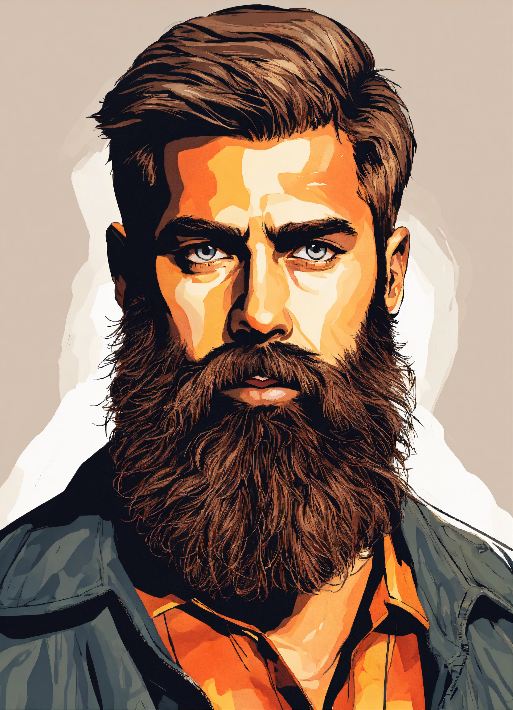 Lexica - Vector illustration of a bearded man on a white background