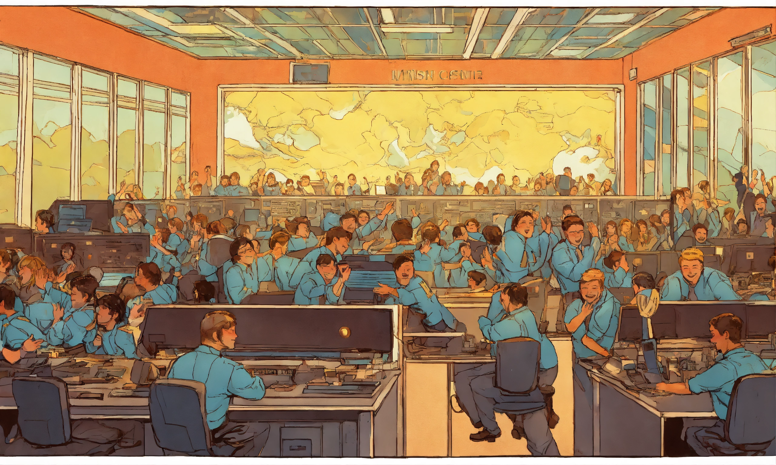 Lexica - Mission control jumping and applauding and cheering and ...