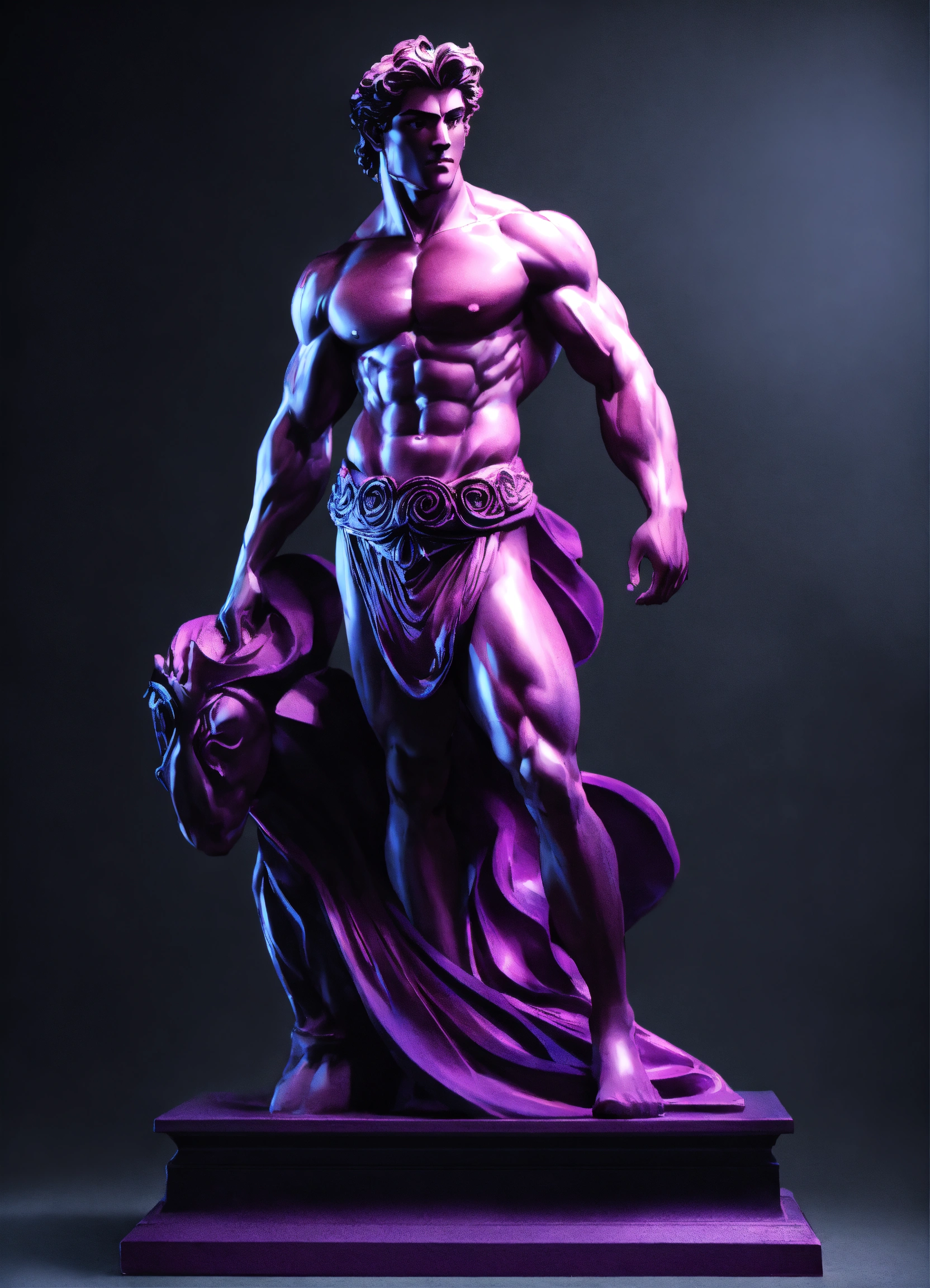 Lexica - A Statue from a muscular Greek god Statue with a wavey middel ...