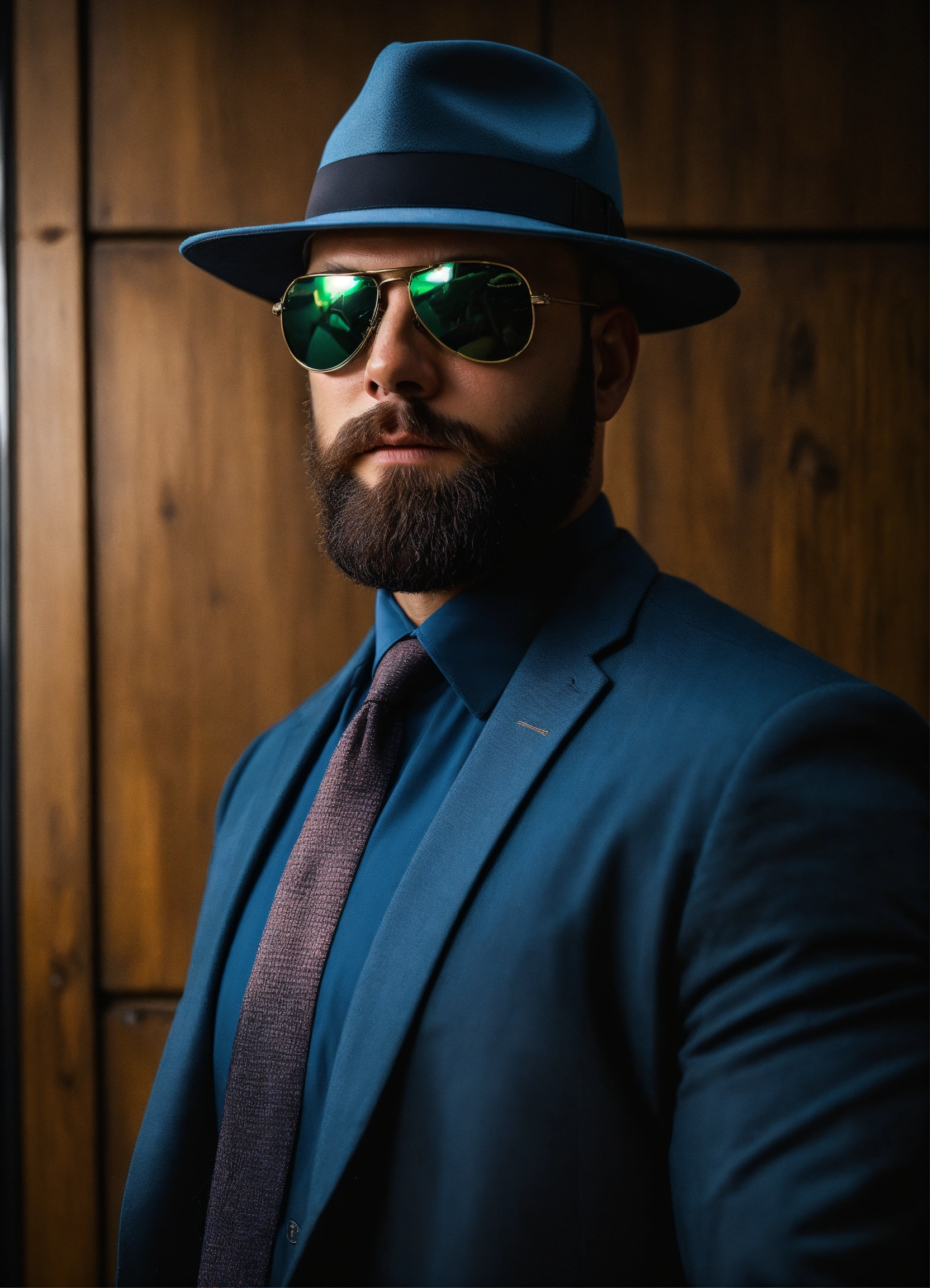 Lexica - Fbi agent with a close shaved beard wearing and fbi hat with ...