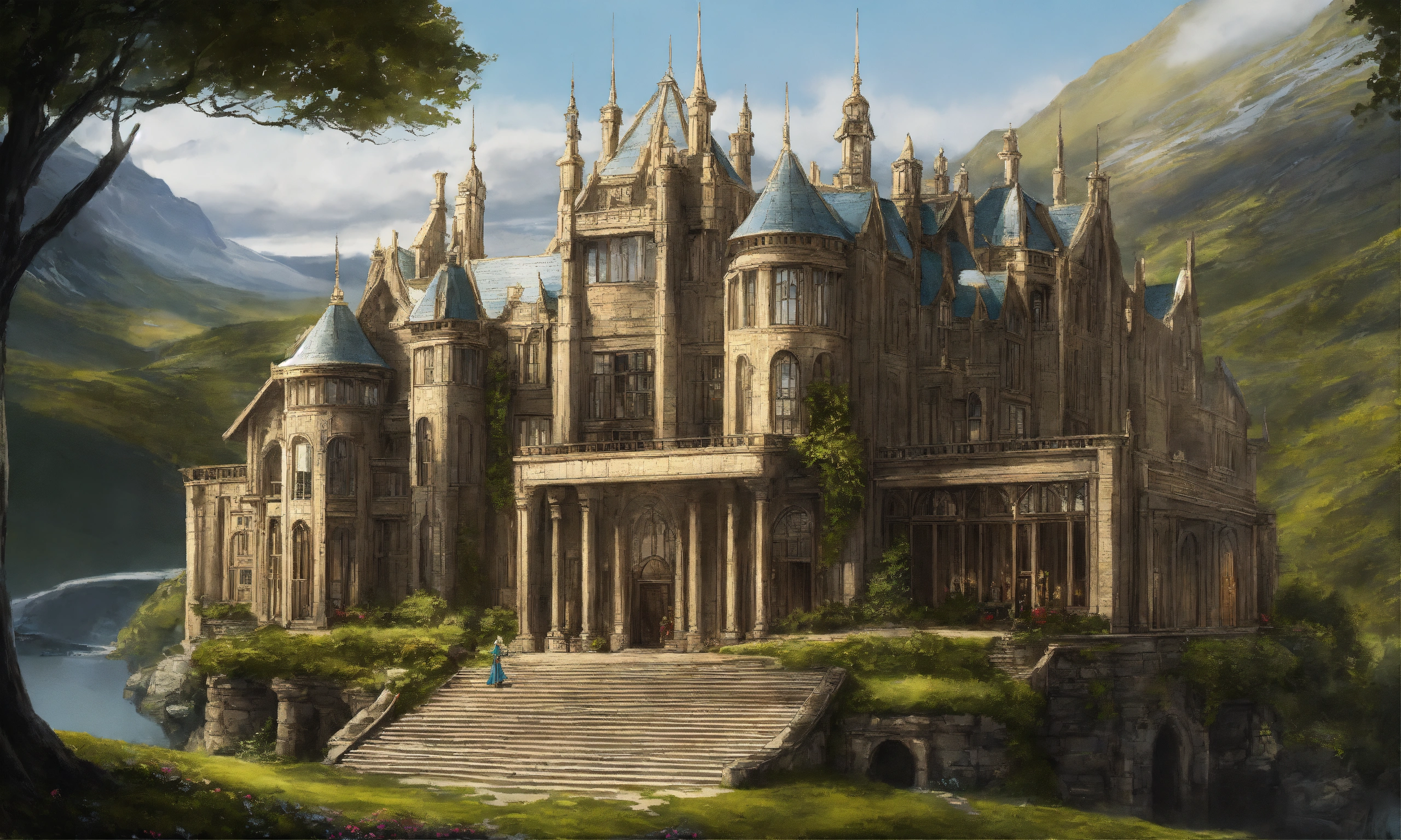 Lexica - Drawing of thee full image of an elegant high elf sci fi ...