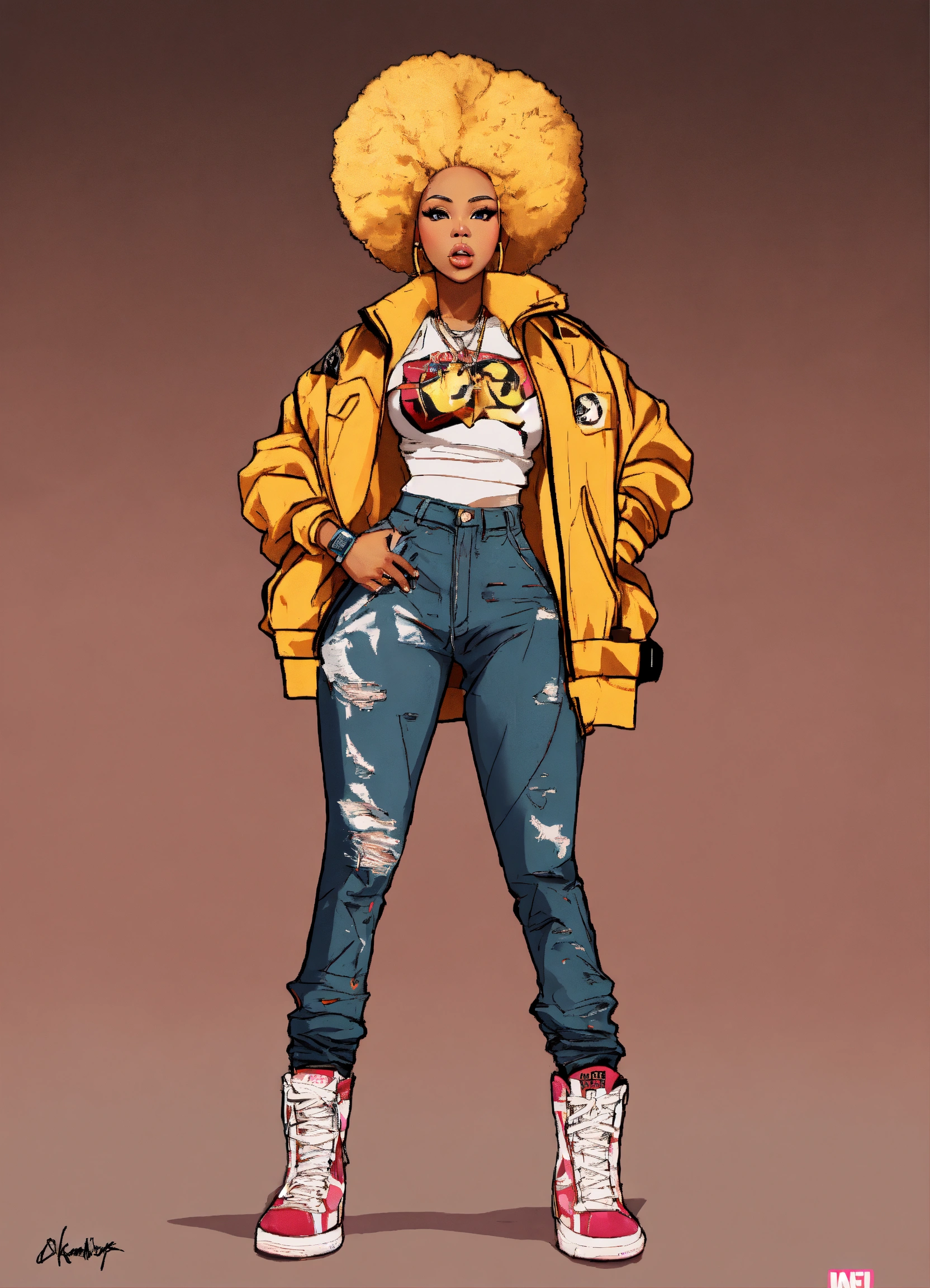 Lexica - Hip hop art style Nicki Minaj boondocks full body, image size:1664x2304