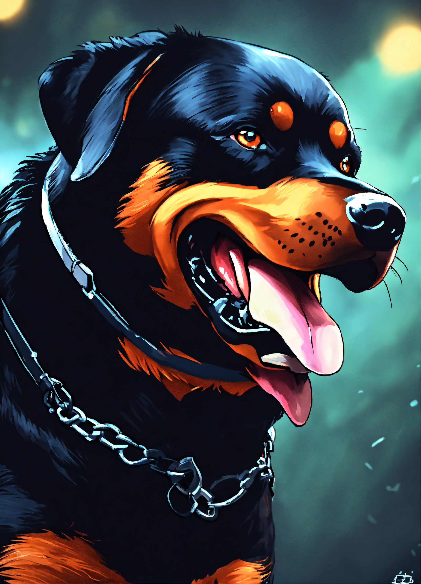Lexica - Cool Rottweiller growling art style 8k trending on artstation
