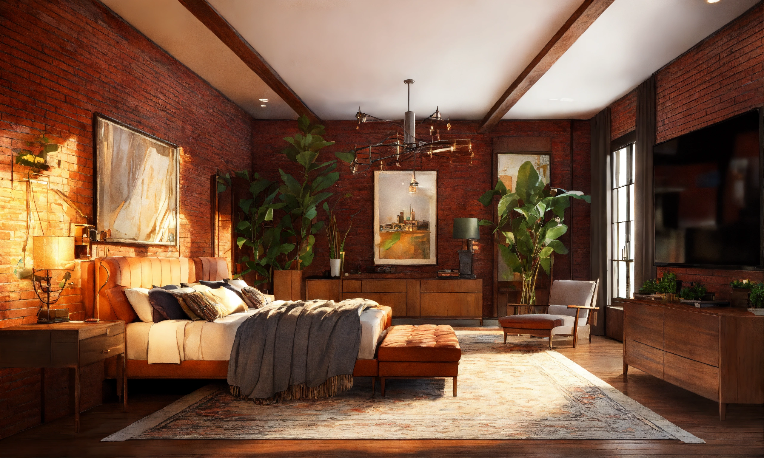 Lexica - Concept art of huge master bedroom with attached living room ...