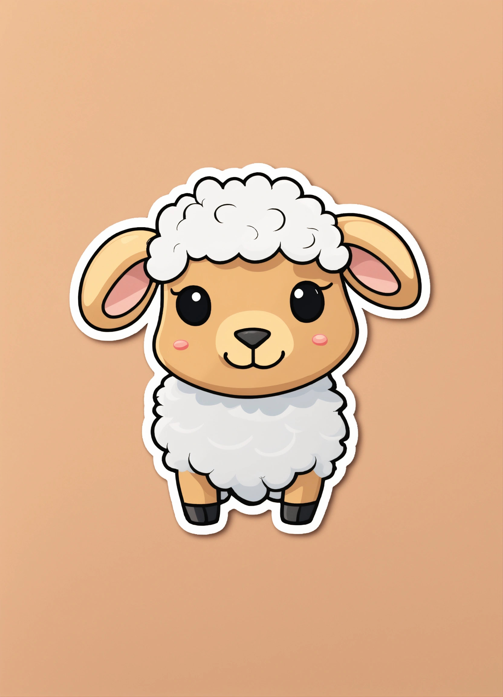 Lexica - Printable sticker featuring a minimalistic cute cartoon sheep ...