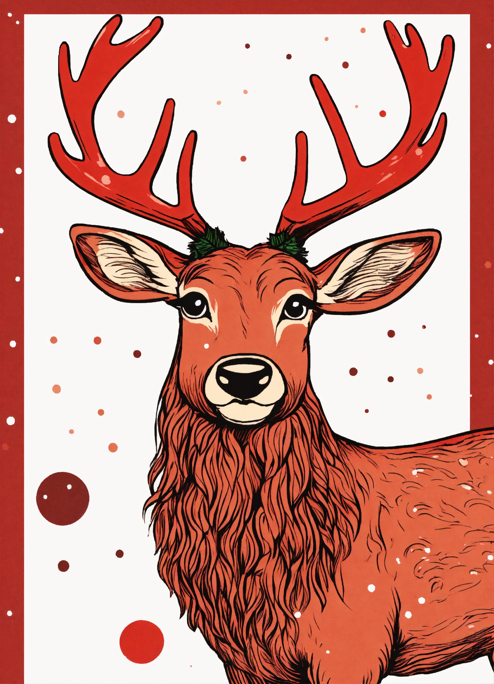 Lexica - The illustration of Rudolph the Red-Nosed Reindeer in color on ...