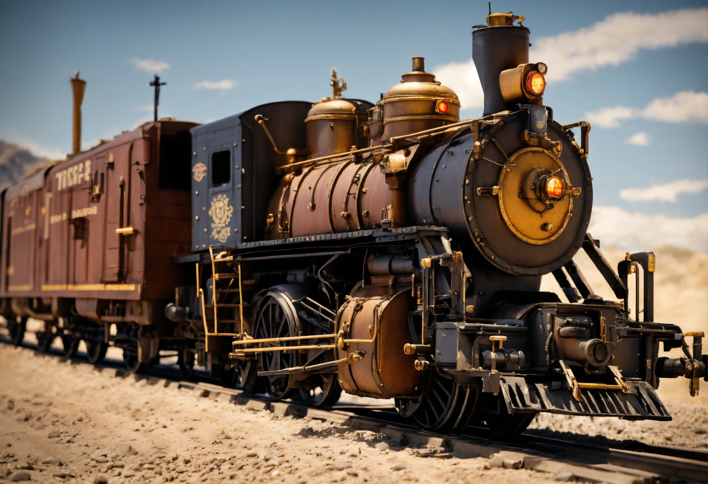 Lexica - Old west train iron road enforcer, stylized high detail, heavy ...