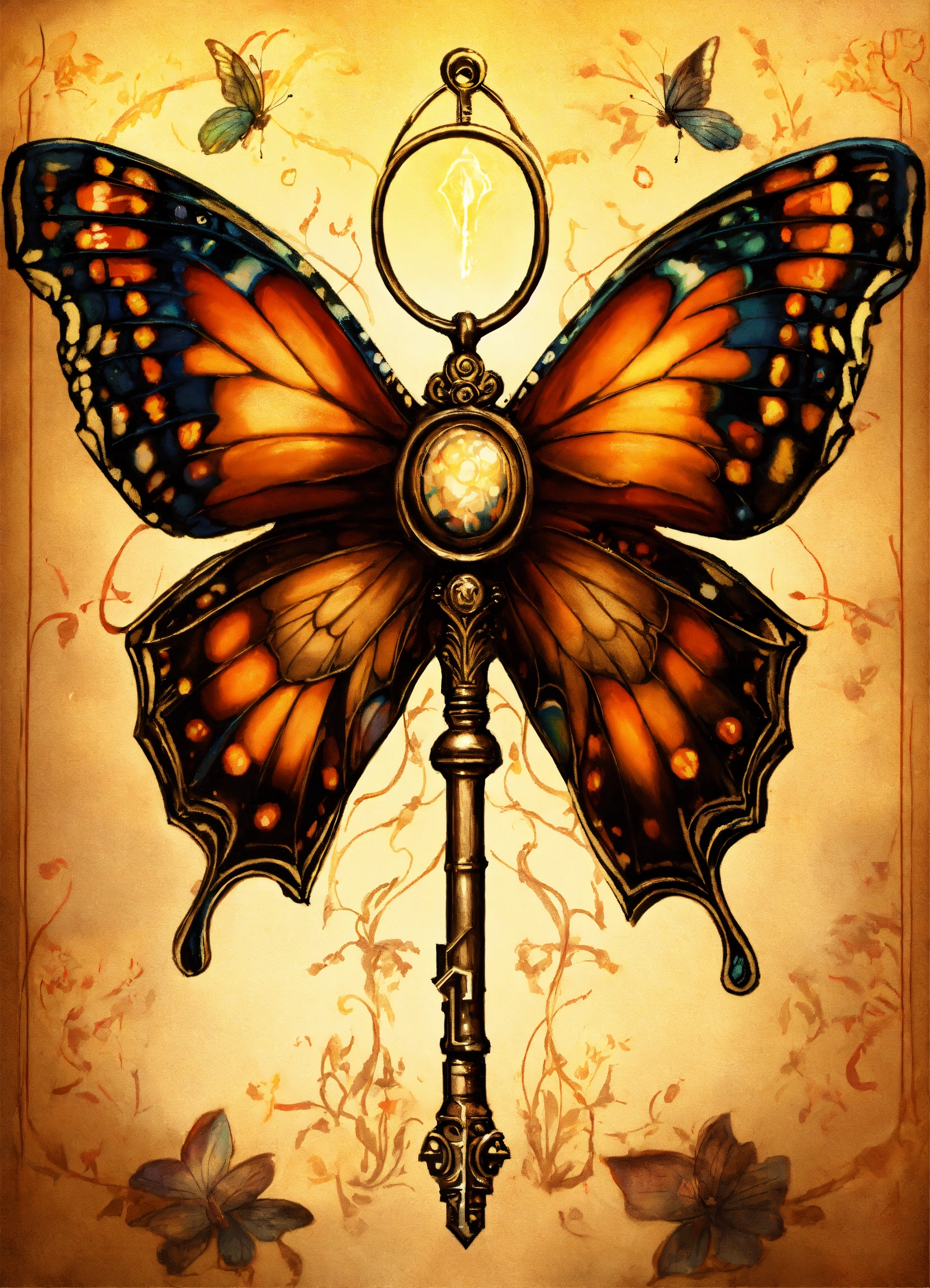 Lexica - An old magic butterfly key drawing