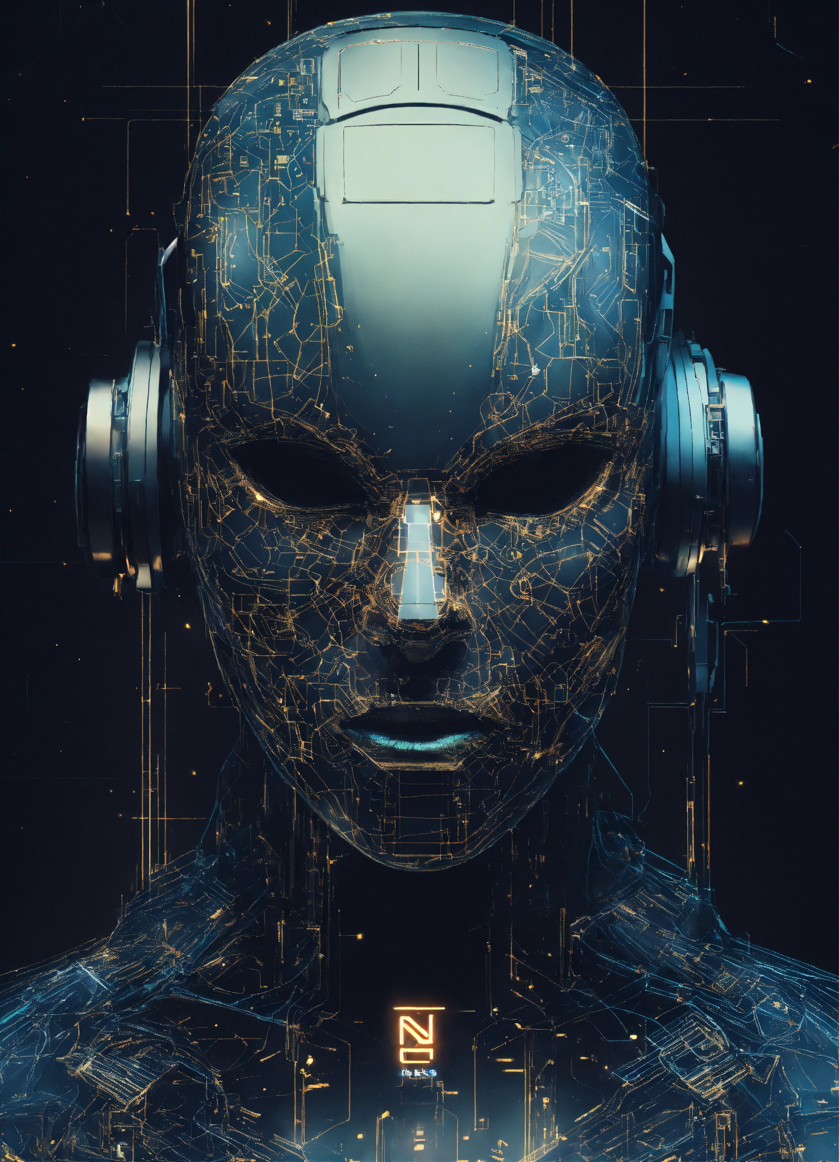 Lexica - Neo Sapien clothing line logo, Close up of an Android face ...