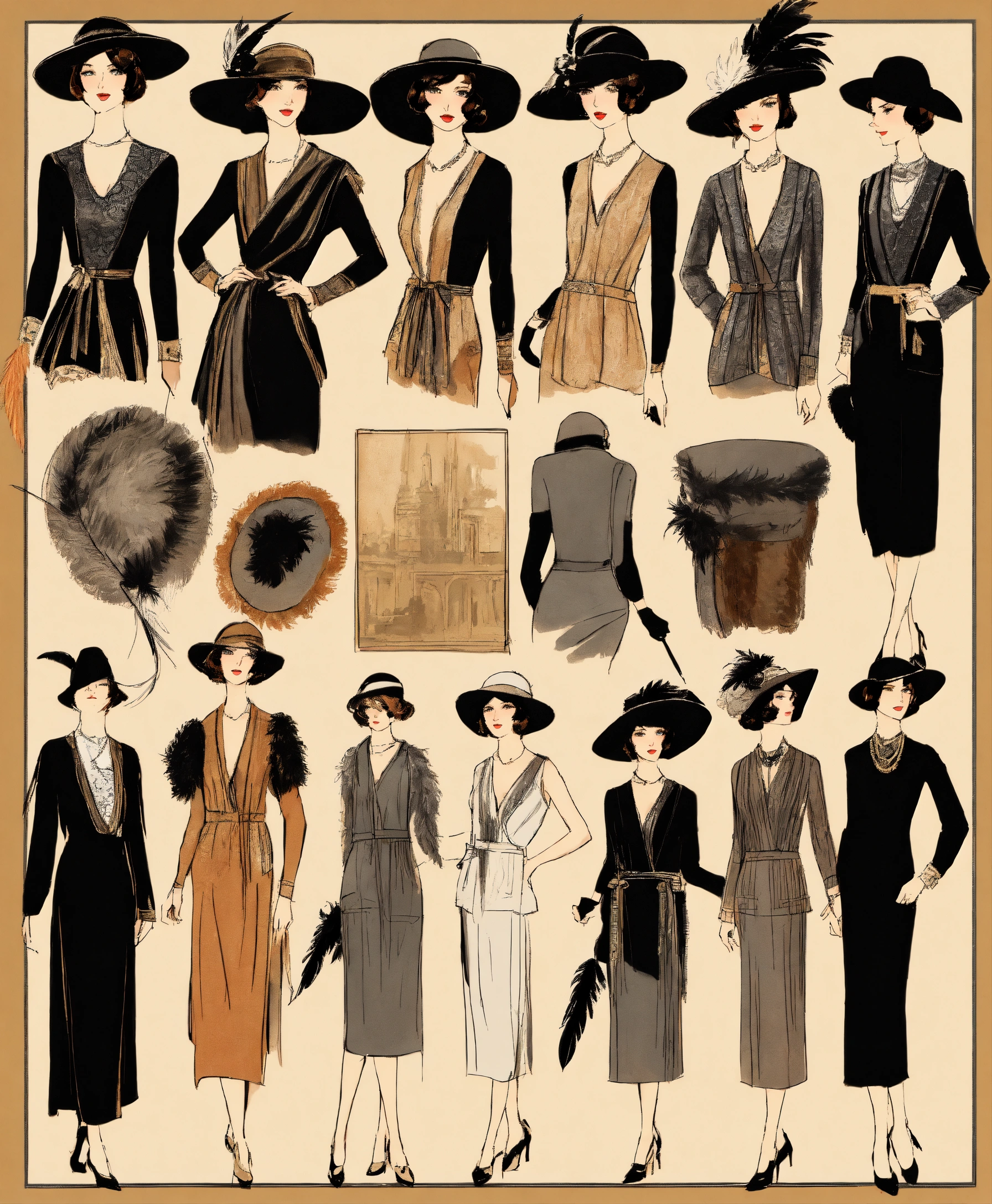 Lexica - Fashion designs, 12 different designs and poses, rough ...