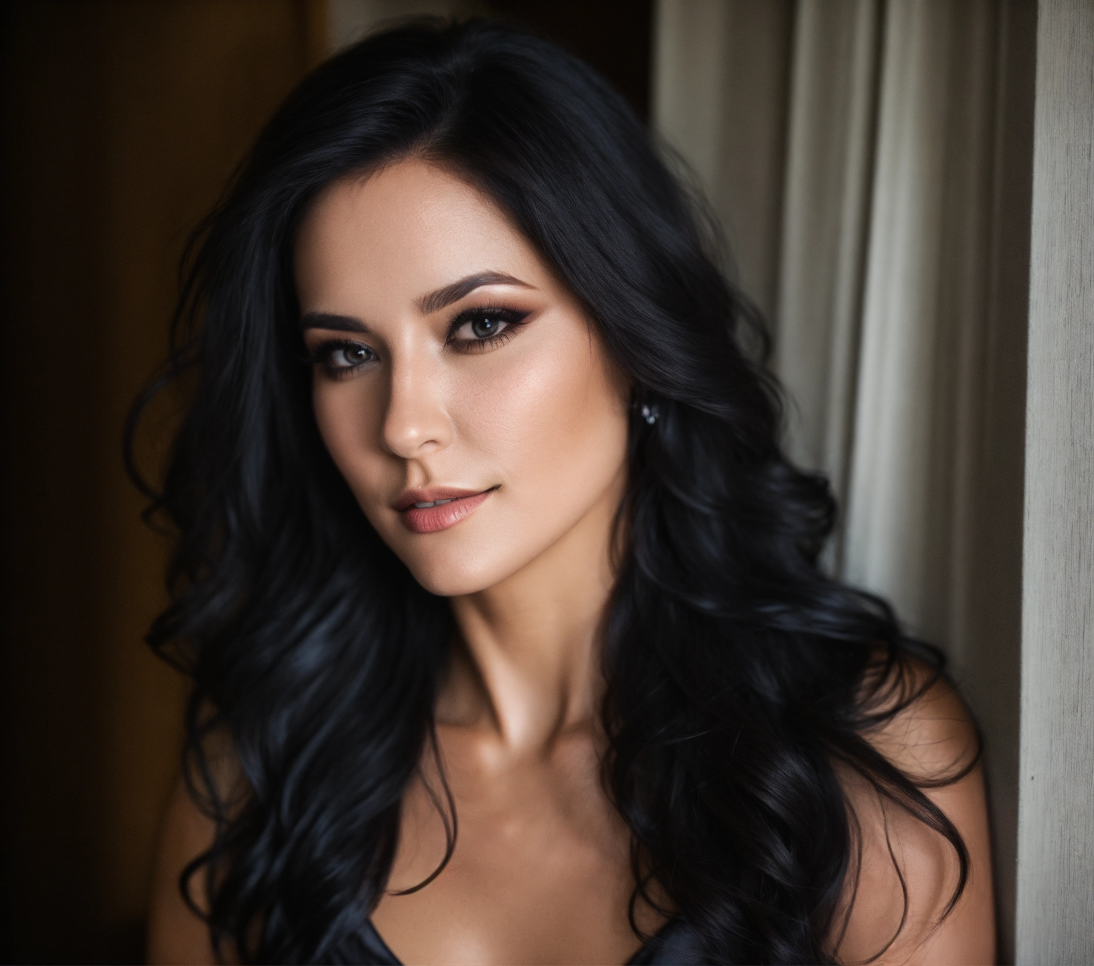 lexica-beautiful-35-year-old-woman-long-black-hair-dark-brown-eyes