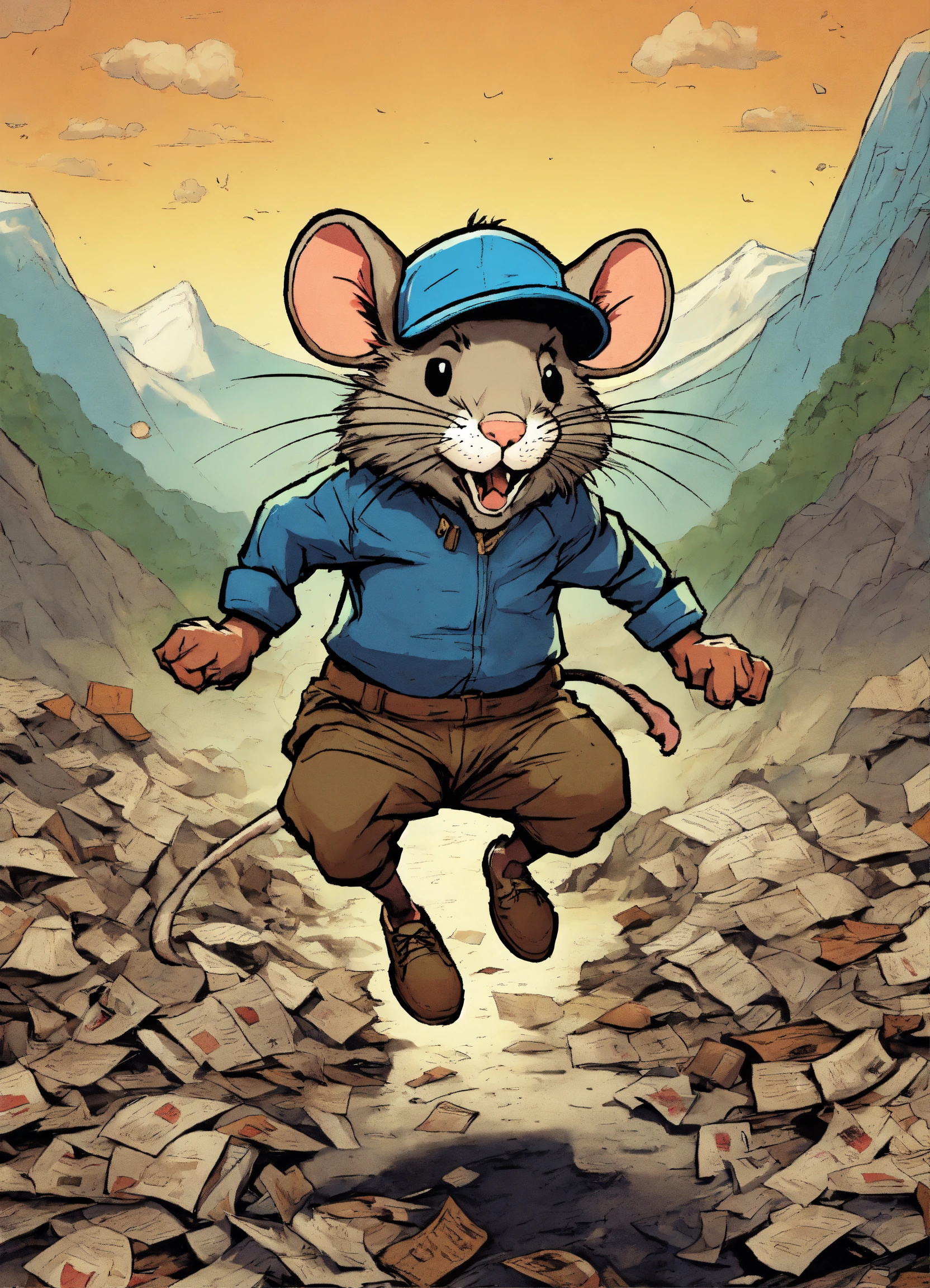 Lexica - A cap on the ground, the angry rat jumps with both feet on ...