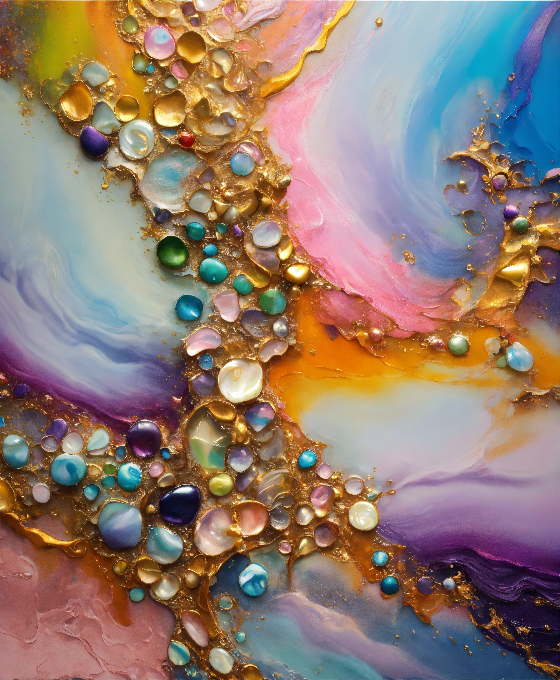 Lexica - Colorful abstract painting oil and water complex complicated ...