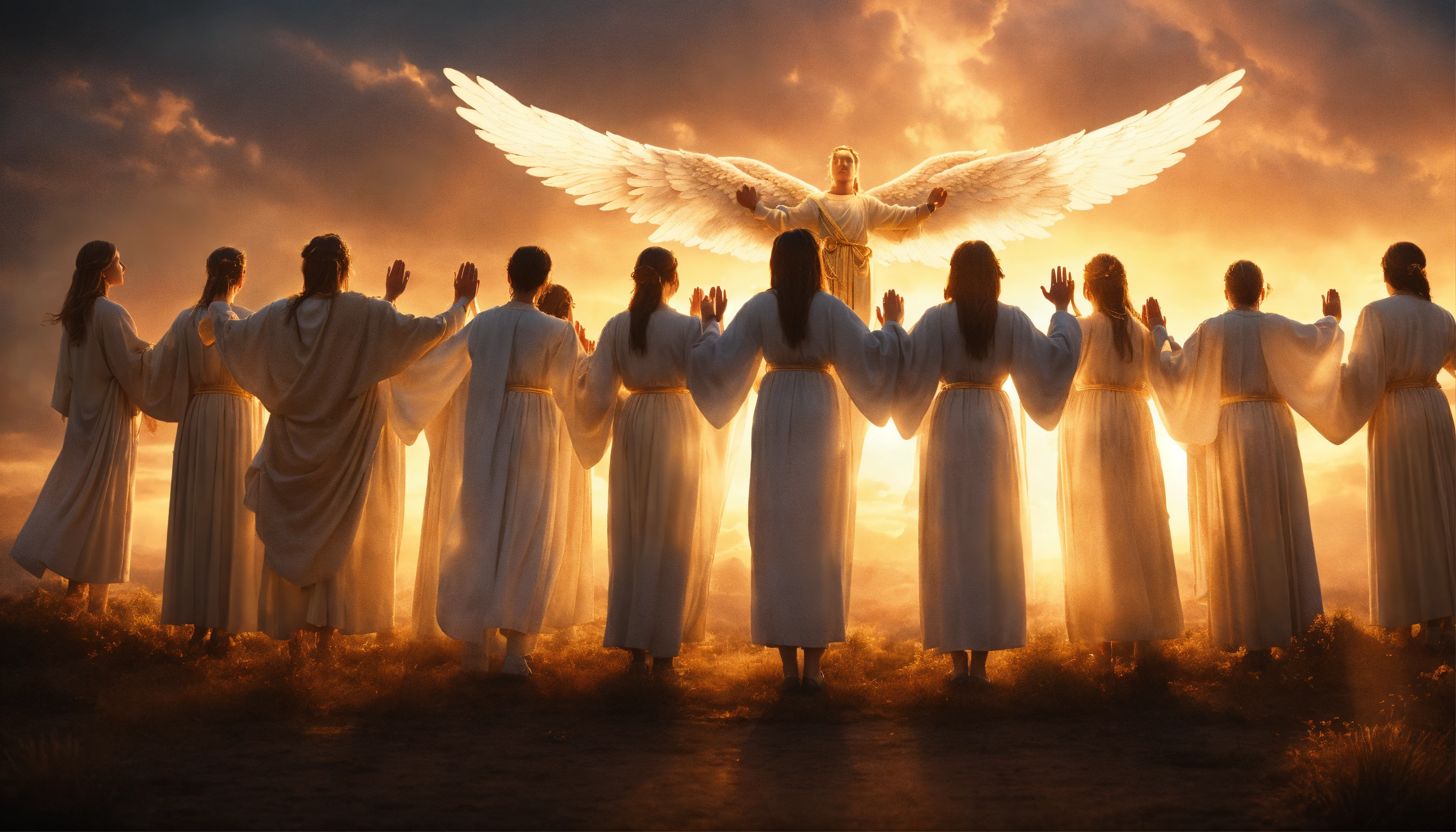 Lexica - All Saints' Days. angels in heaven, men of women of God with ...
