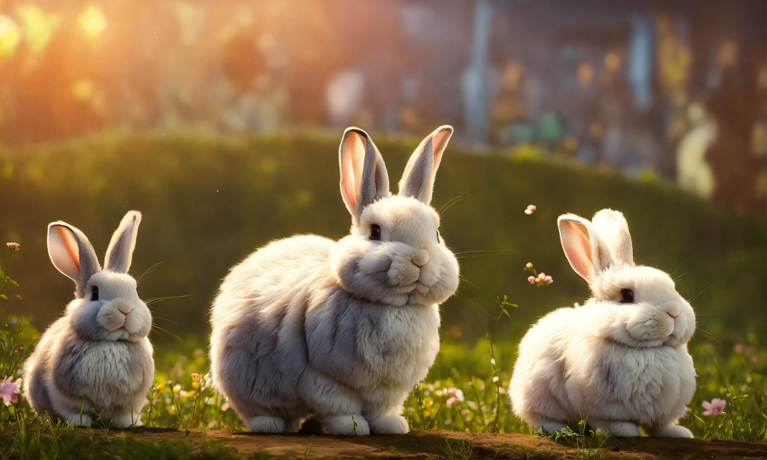 Lexica - 3 big fluffy rabbits on the first day of the month