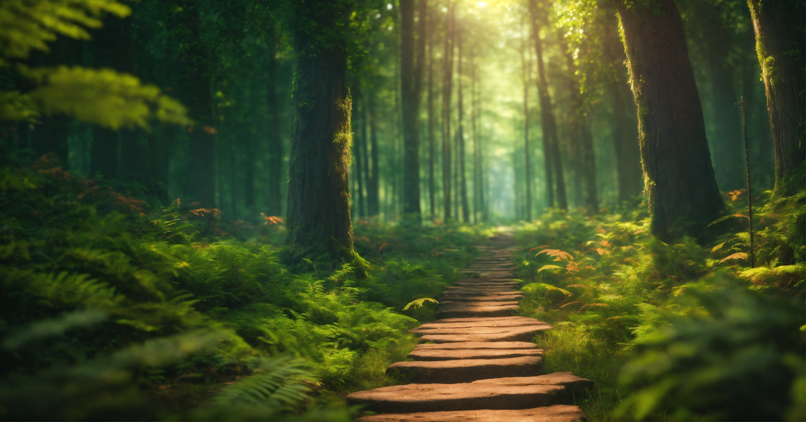 Lexica - A path in a dense forest, with obstacles, magical, mystical ...