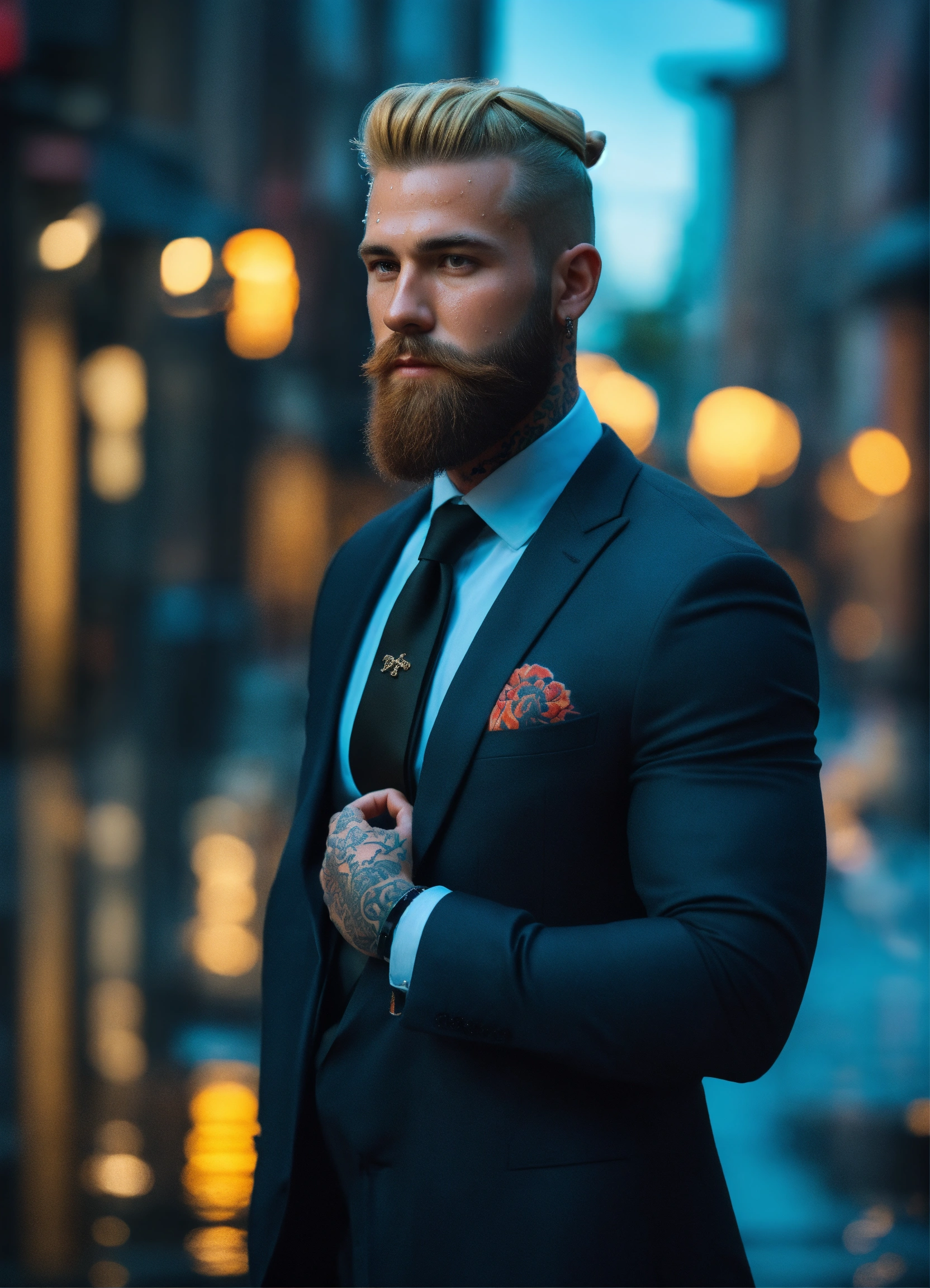 Lexica - 8k HDR photo portrait Handsome Caucasian man with beard ...