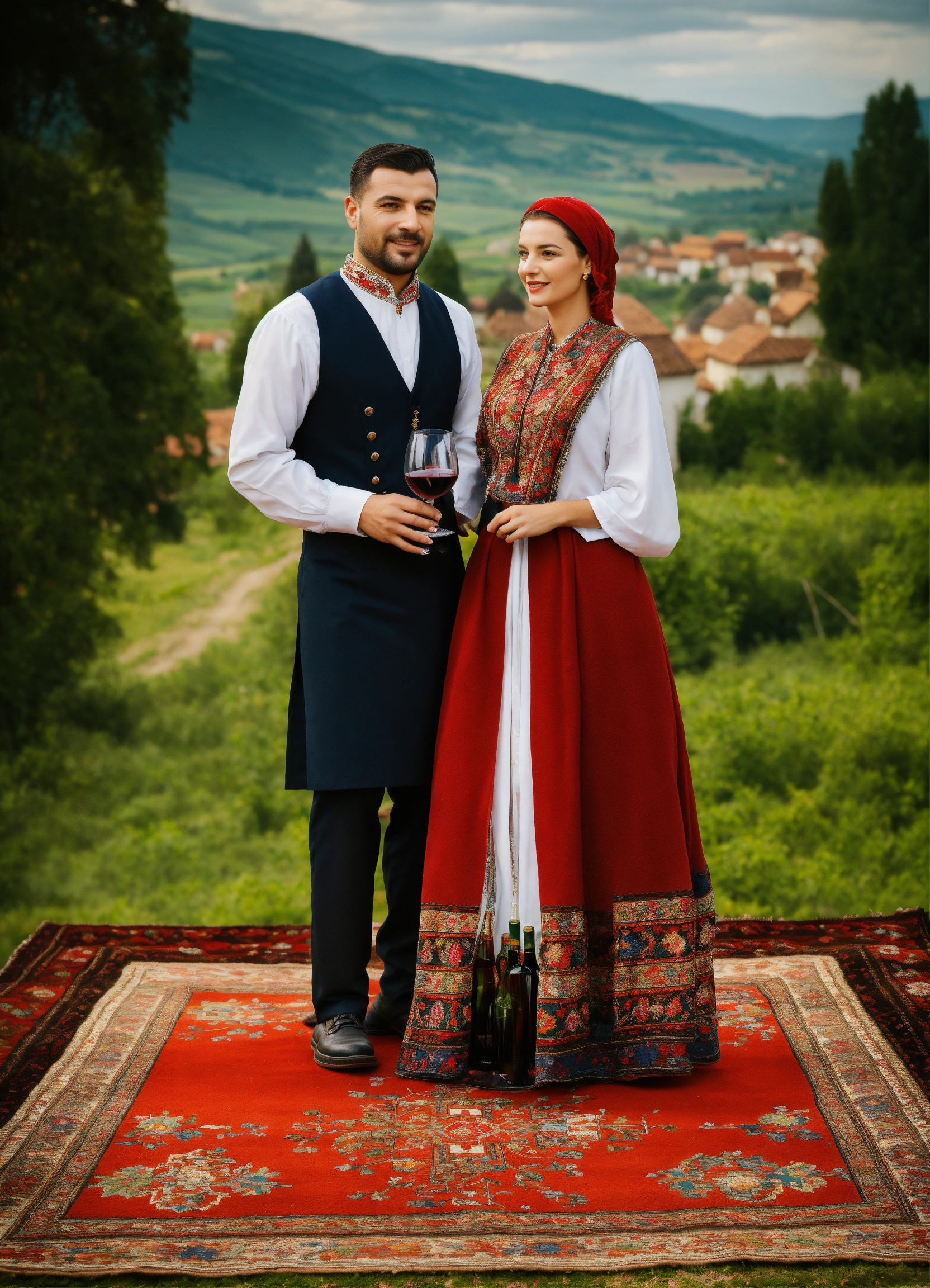 Lexica - Two Romanian individuals, a man and a woman, dressed in ...