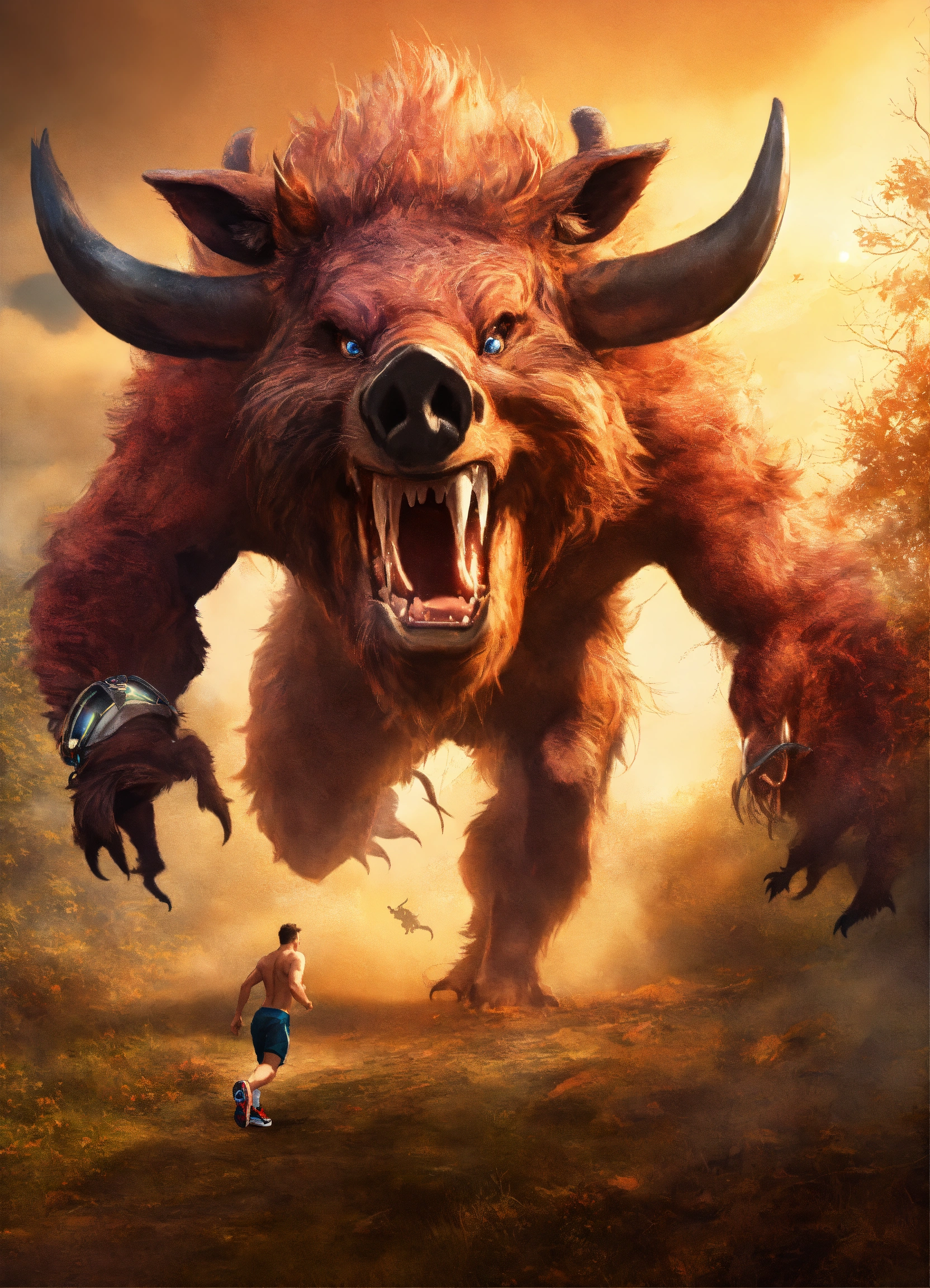 Lexica - Humoristic monster&cie body mixed with wild boar head running ...