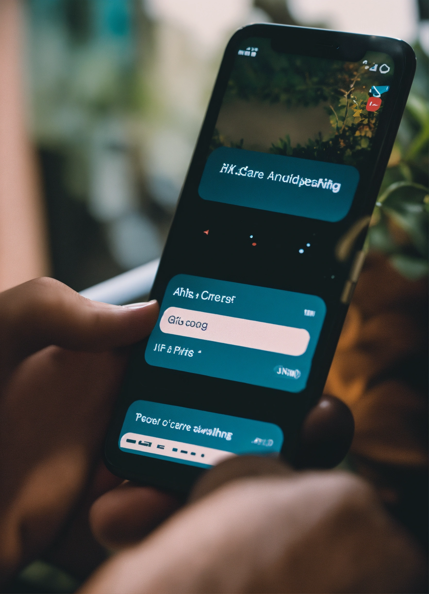 Lexica - A close up of a phone screen while texting