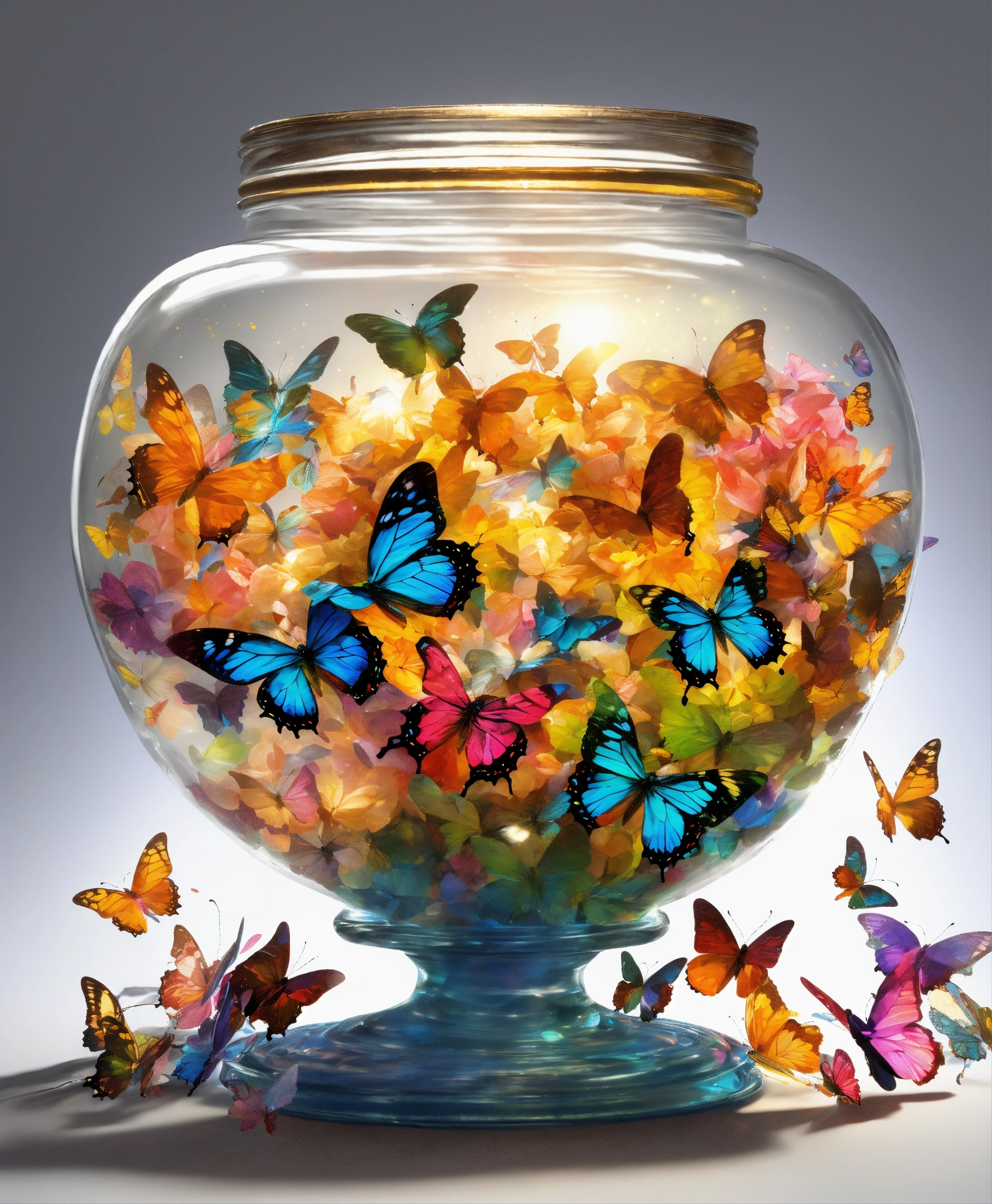 Lexica - Create a drawing of an explosion of colorful butterflies from ...