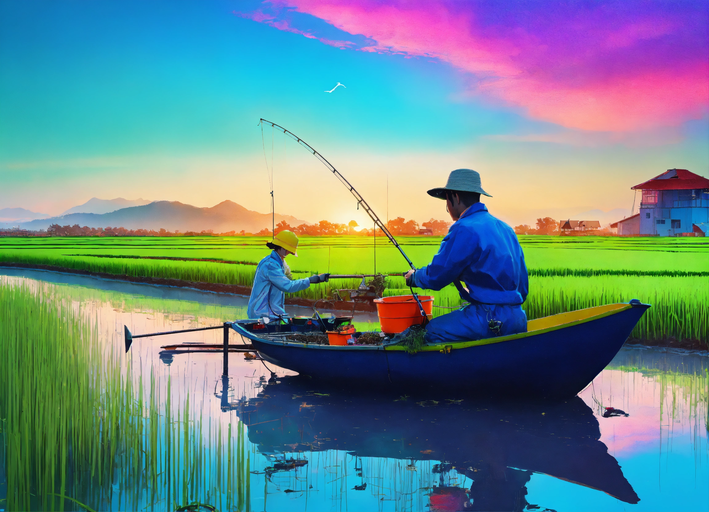 Lexica - A fisherman, fishing at sea, from a boat, and a farmer ...
