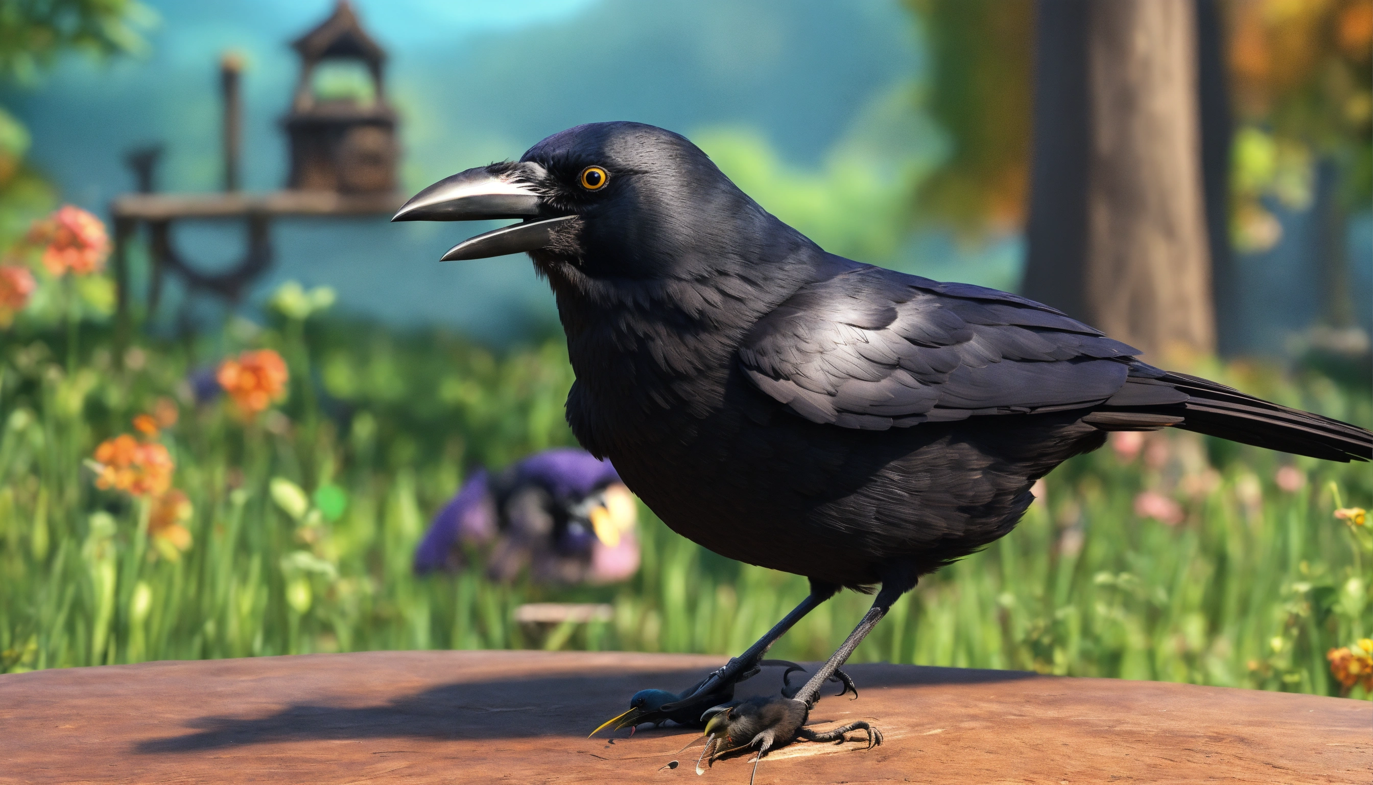 Lexica - Generate an image of a crow was addressing other crows , 3D ...