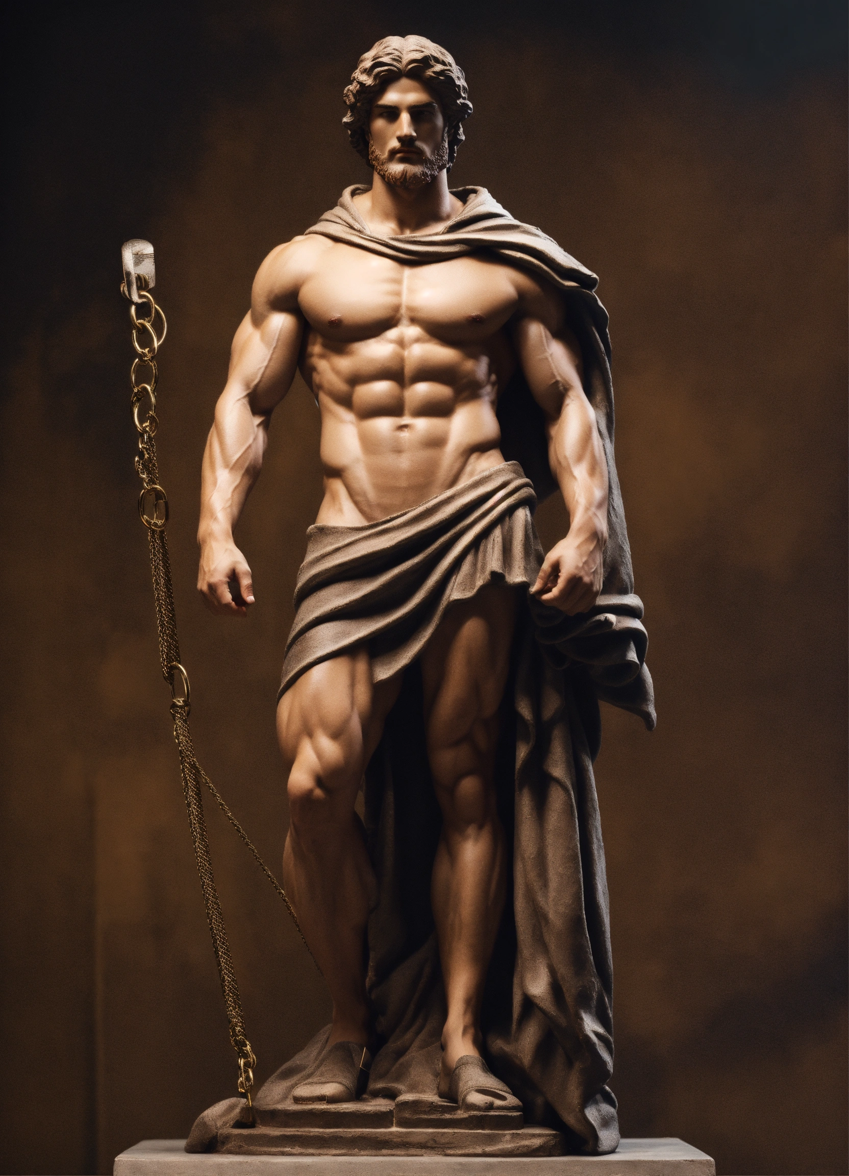 Lexica - Simple muscular greek god statue with middelparting hair with ...