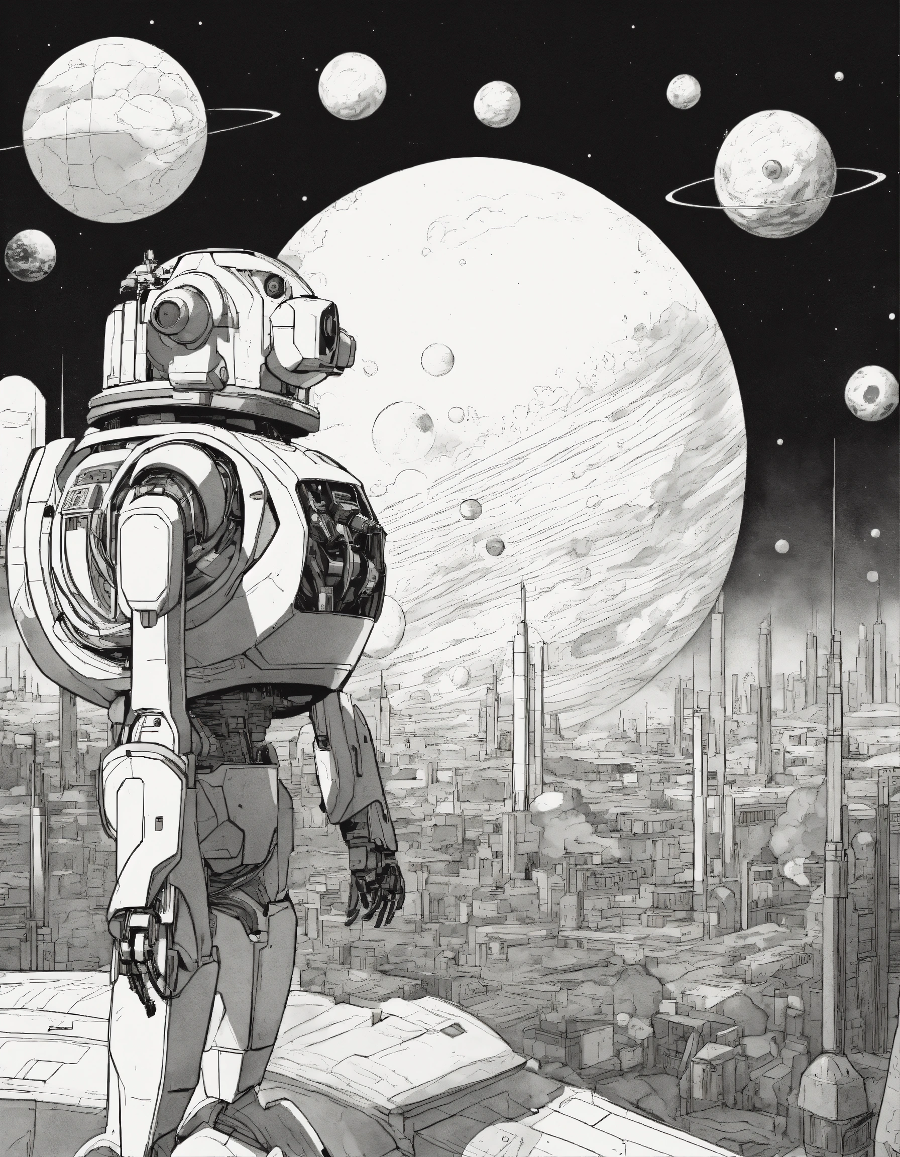 Lexica - A comic book panel about robots taking over the world, simple ...