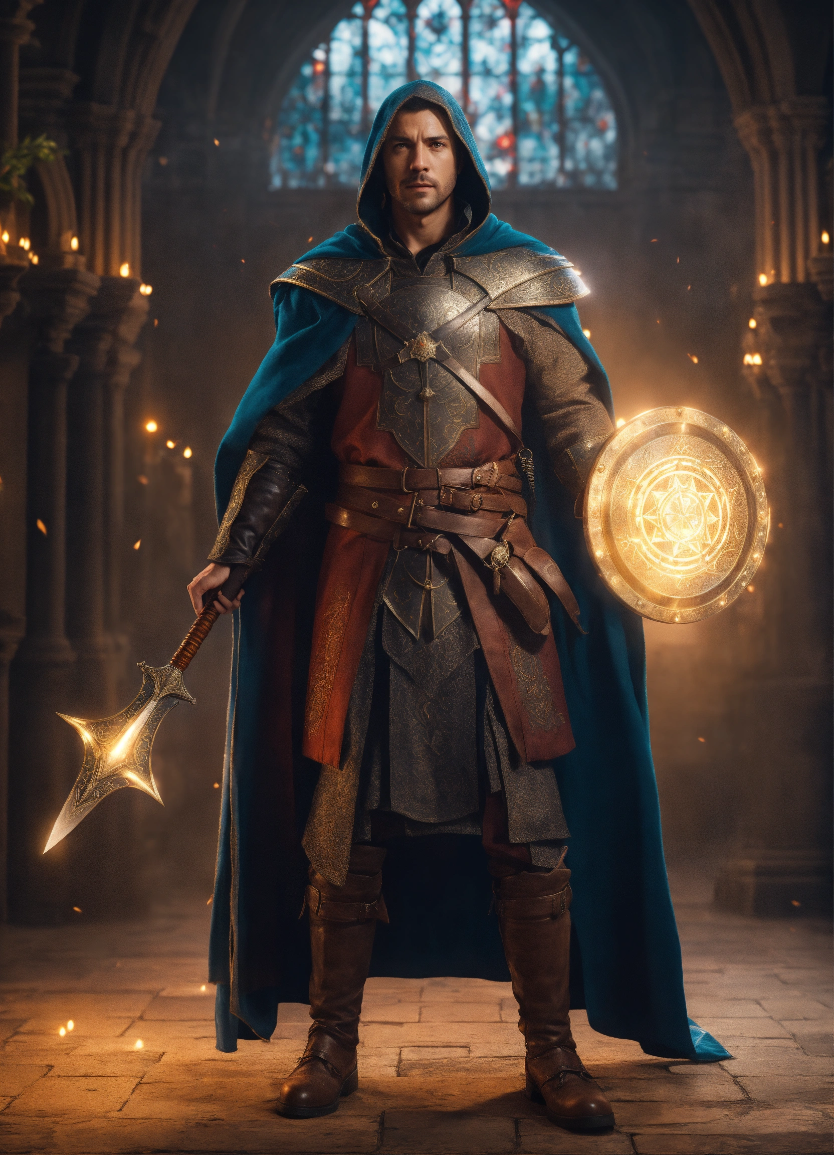 Lexica - A realistic full body portrait of a medieval spell caster with ...
