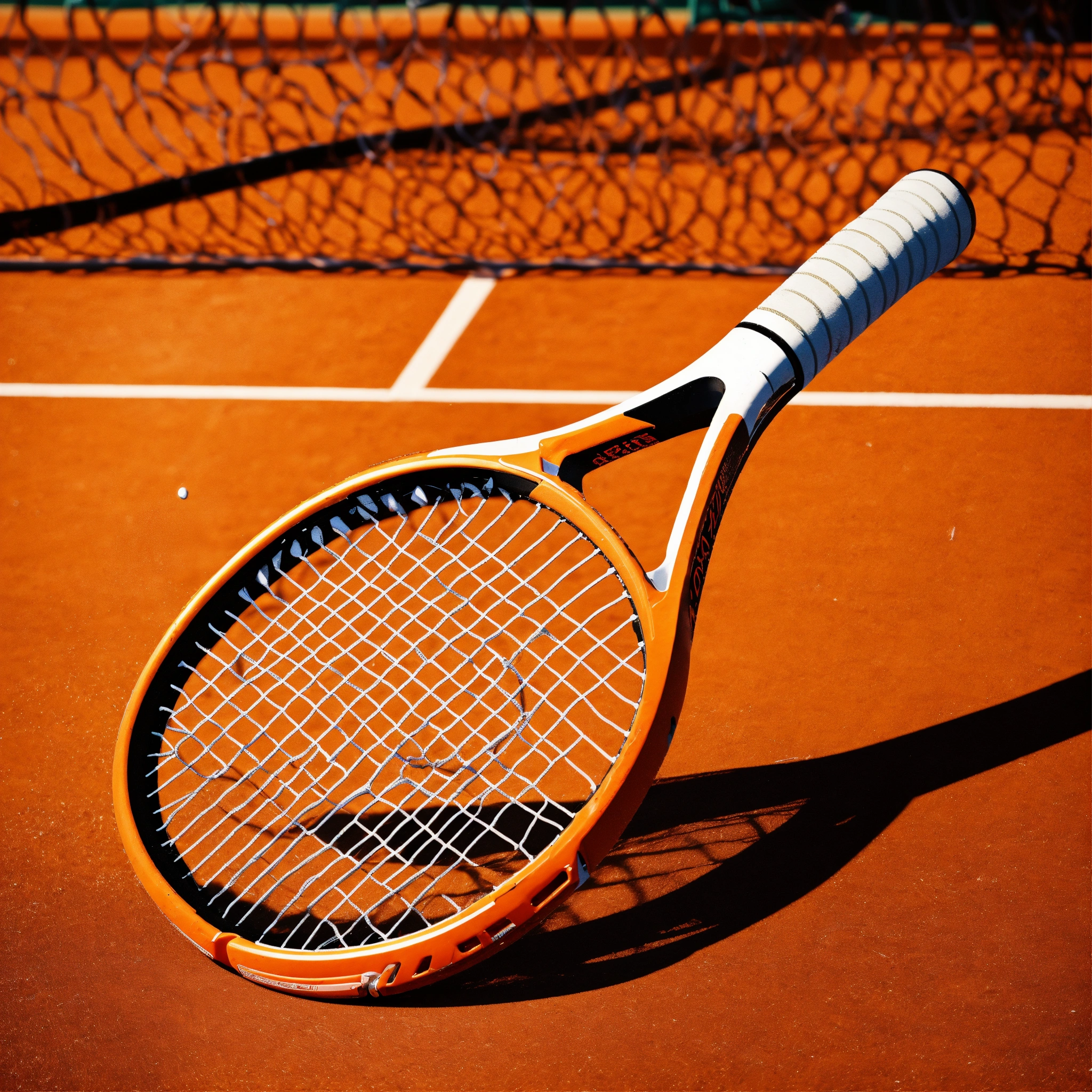 Lexica - Orange broken futuristic tennis racket