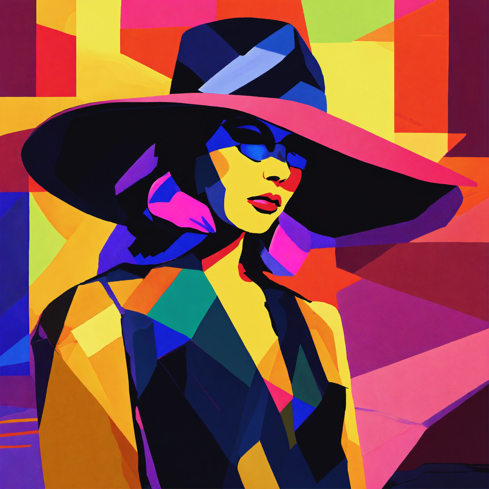 Lexica - Simplified abstract illustration of close up portrait of ...